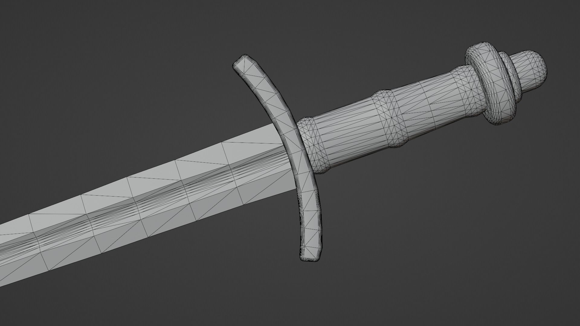 Excalibur sword with Caroling handle Low-poly 3D model_15