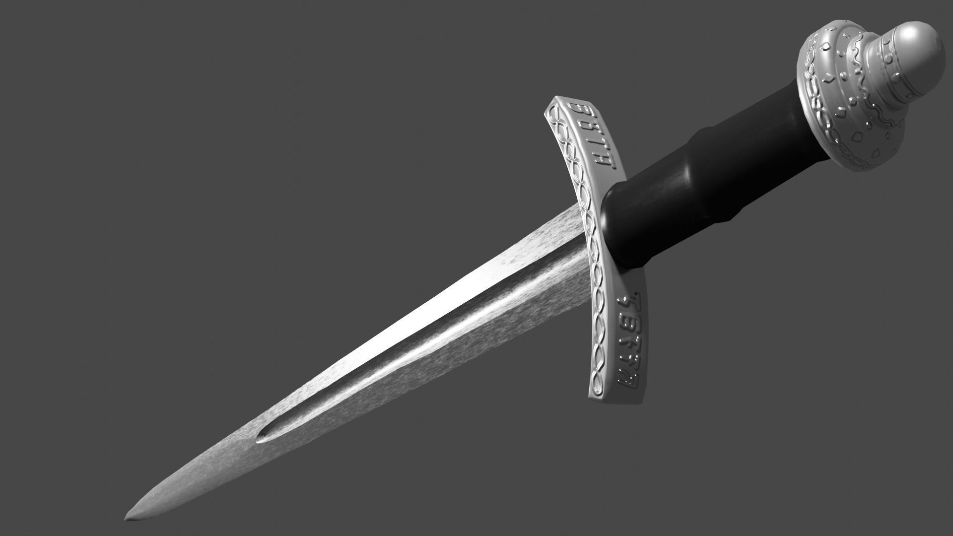 Excalibur sword with Caroling handle Low-poly 3D model_11