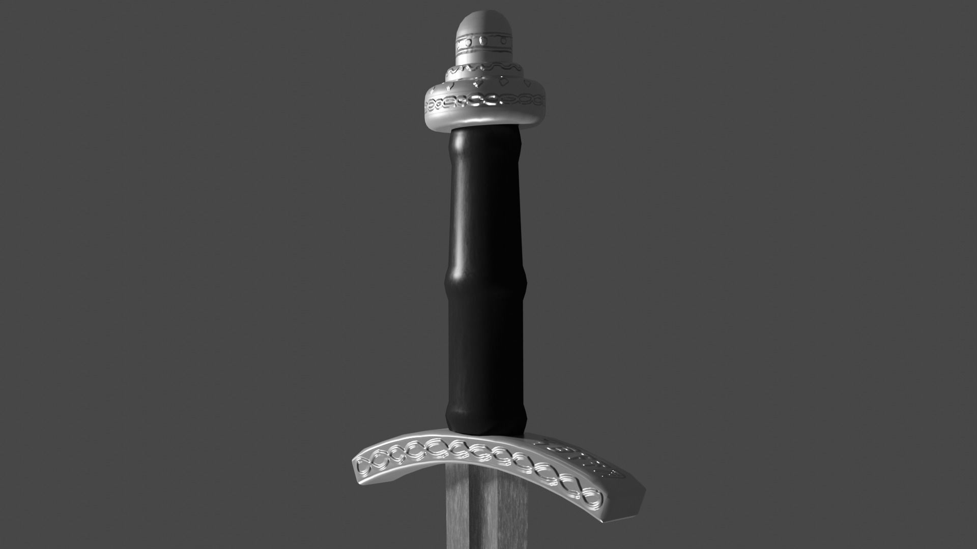 Excalibur sword with Caroling handle Low-poly 3D model_10