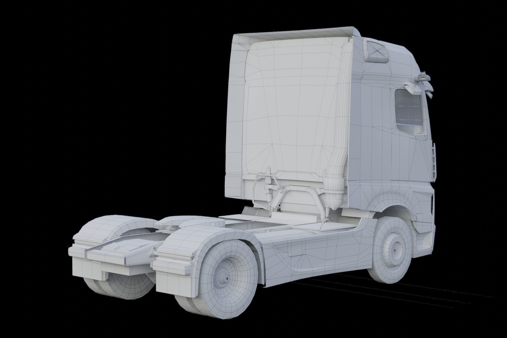 Mercedes-Benz Actros 2020 lowpoly Low-poly 3D model_10
