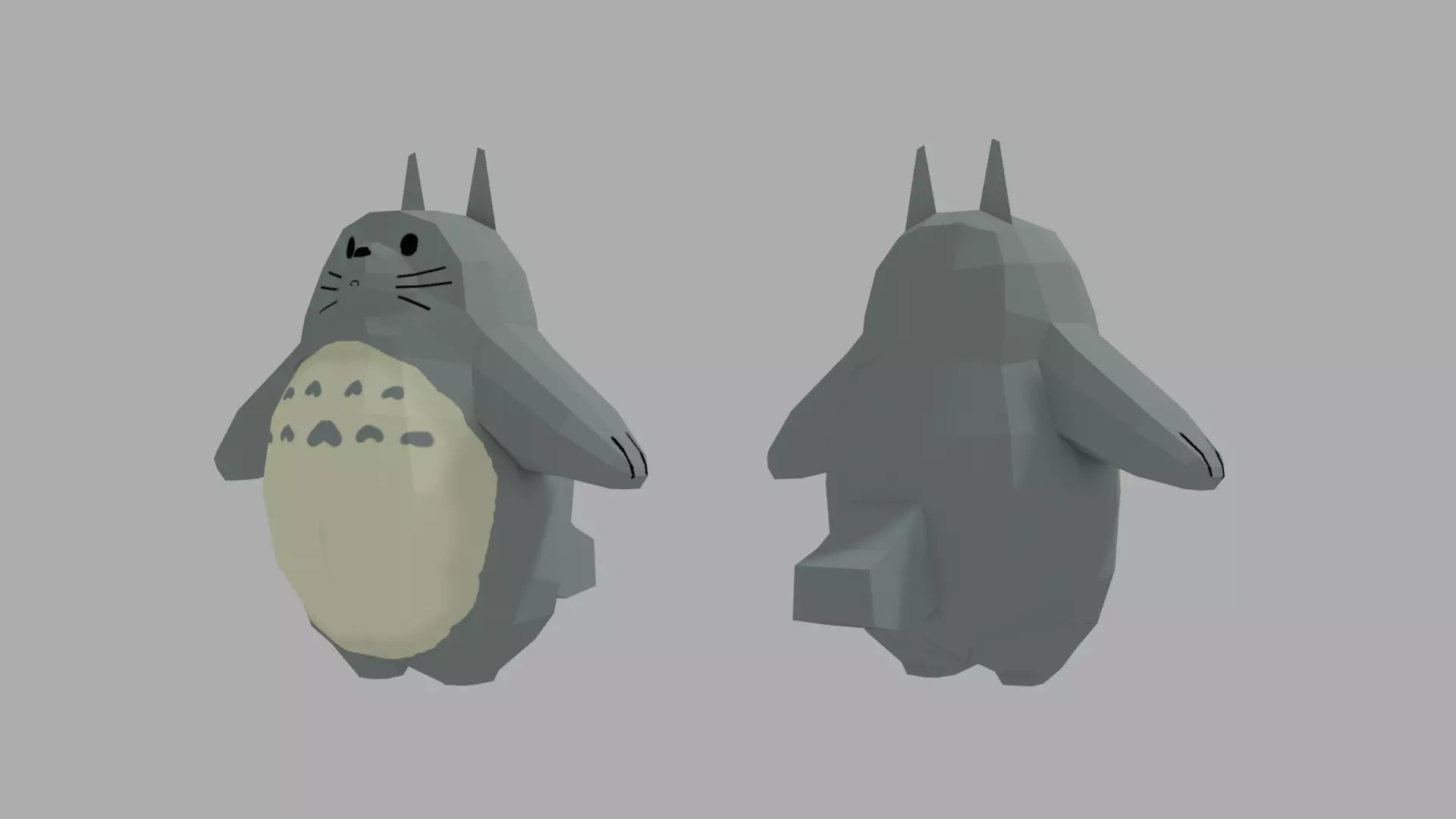 Totoro Lowpoly Model for Pepakura Craft Low-poly 3D model