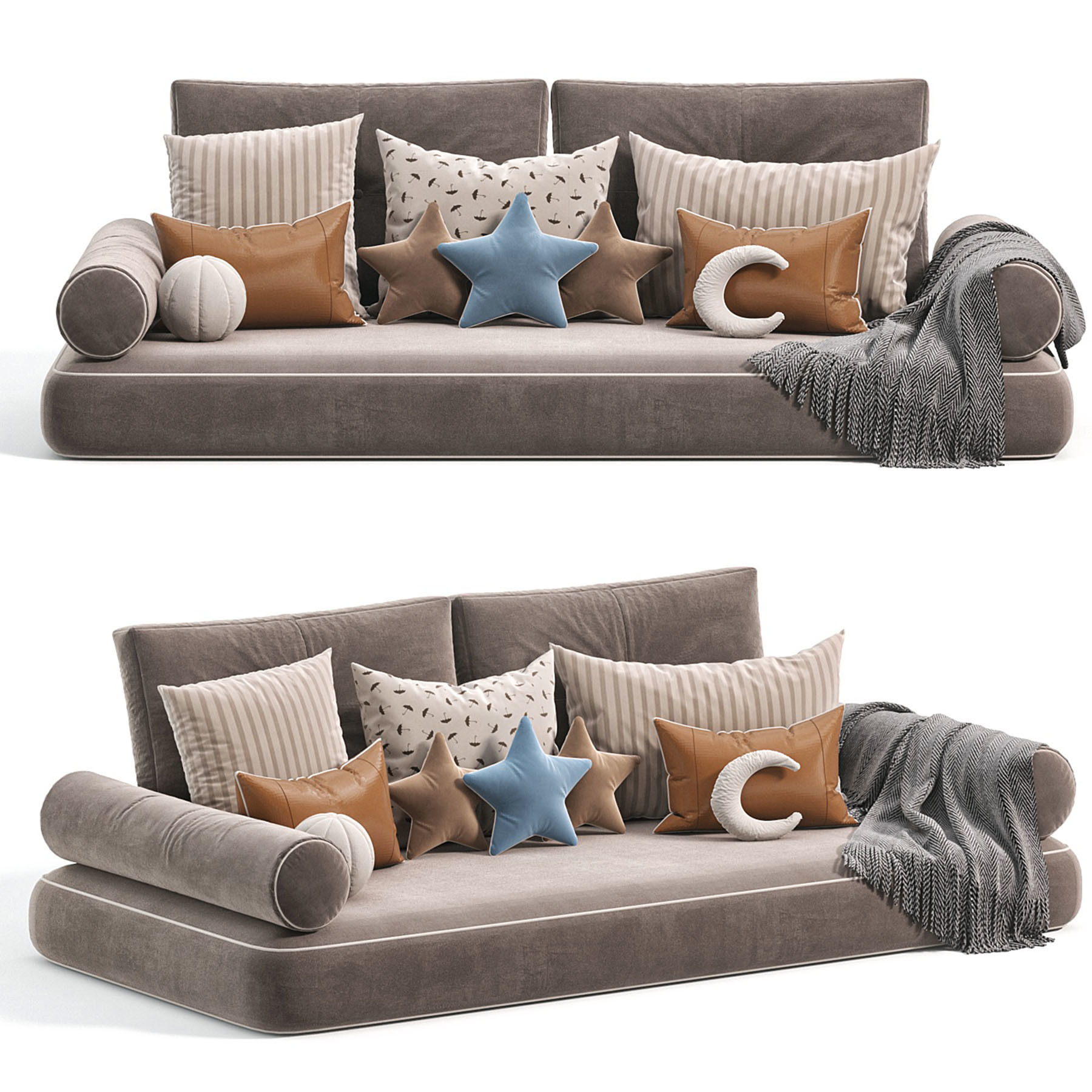 Window Pillows Set 3 3D model_2