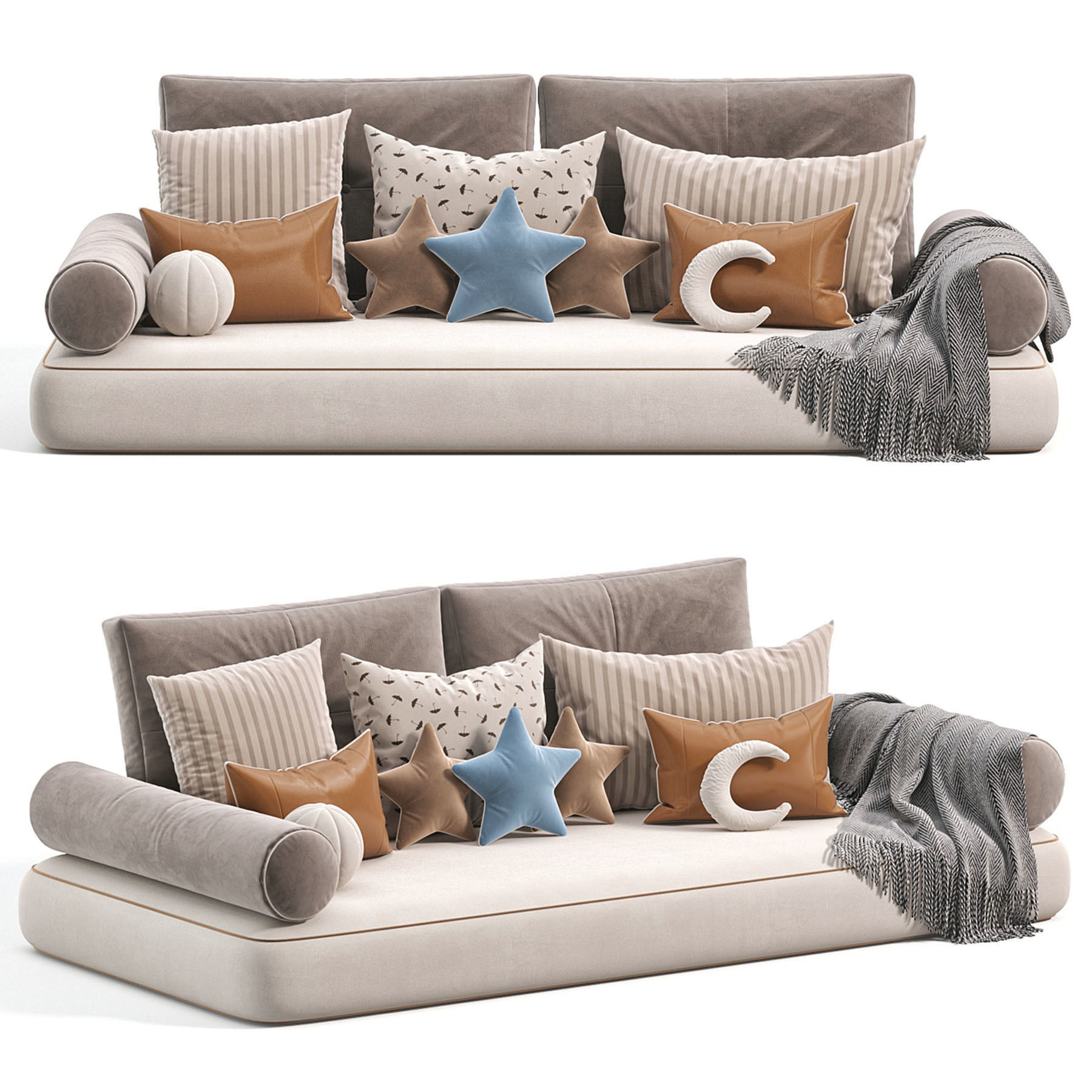 Window Pillows Set 3 3D model_1