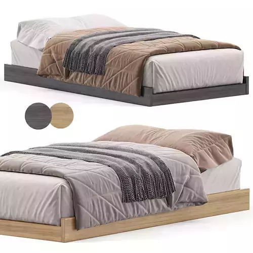 Abridged Charcoal Glaze Rolling Kids Twin Bed 3D model