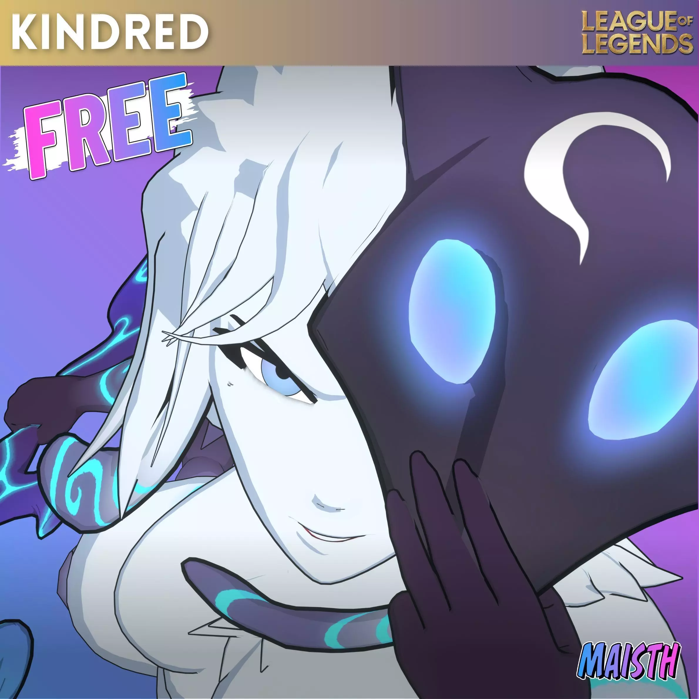 Kindred - League of Legends - 3D Model - Rigged Free 3D model_0