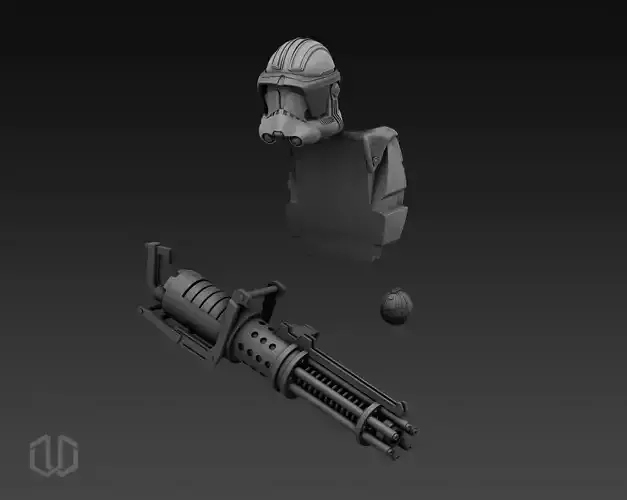 Star Wars Clone Trooper Phase 2 Heavy Gunner Figure Kit