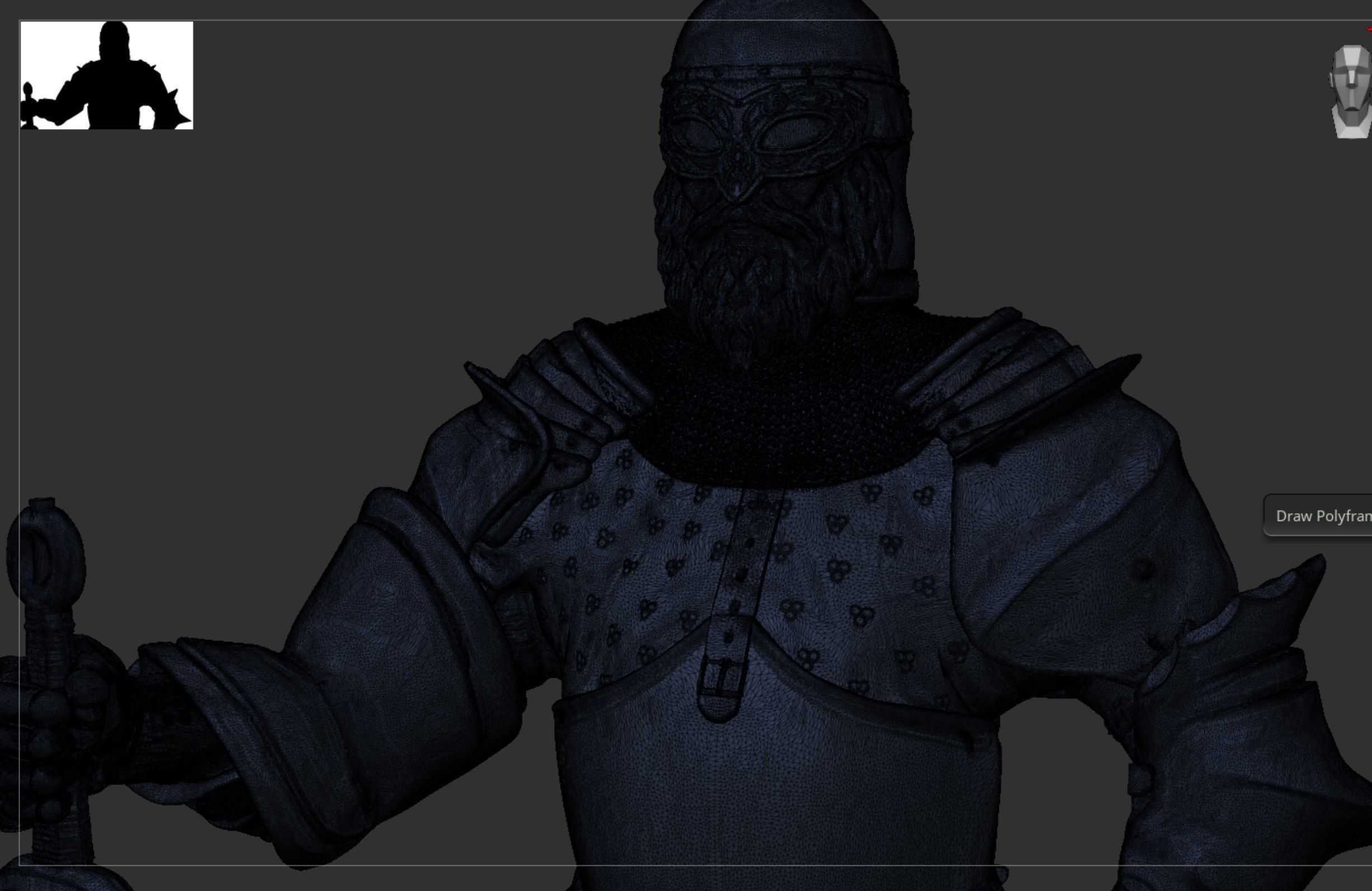 Mediveal Knight warrior one hand sword figurine for 3d print  3D print model_4