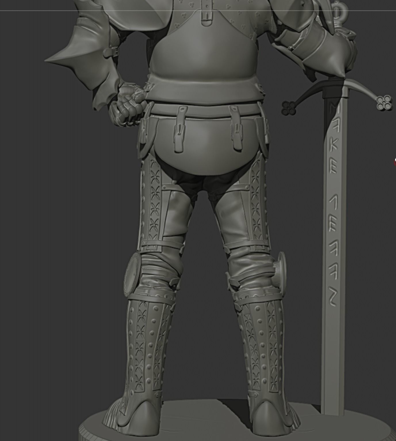 Mediveal Knight warrior one hand sword figurine for 3d print  3D print model_5