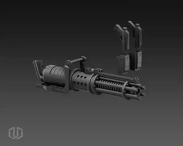 Detailed Z-6 Rotary Blaster Canon And DC-17 