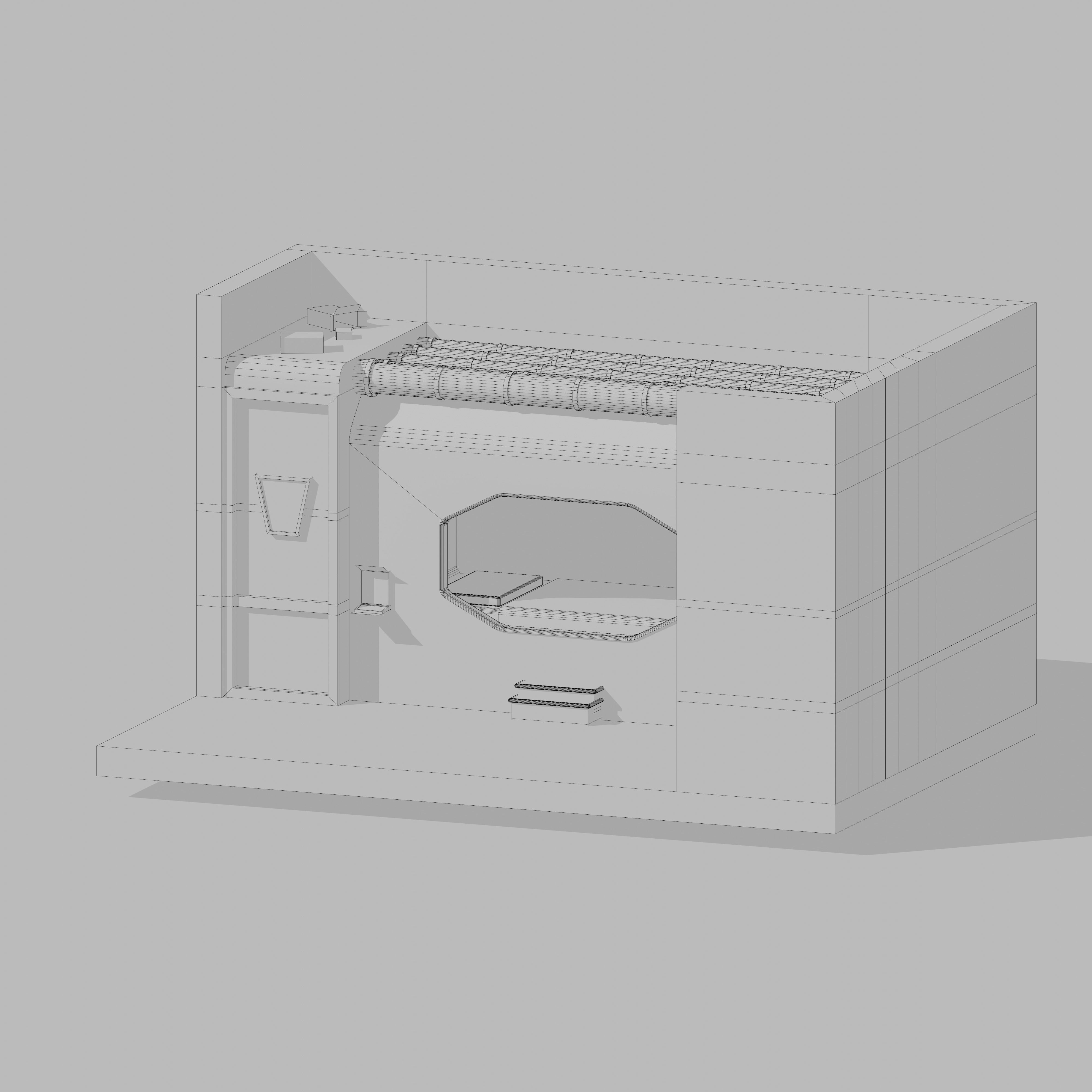 Low Poly Sci-fi Room Free low-poly 3D model_10