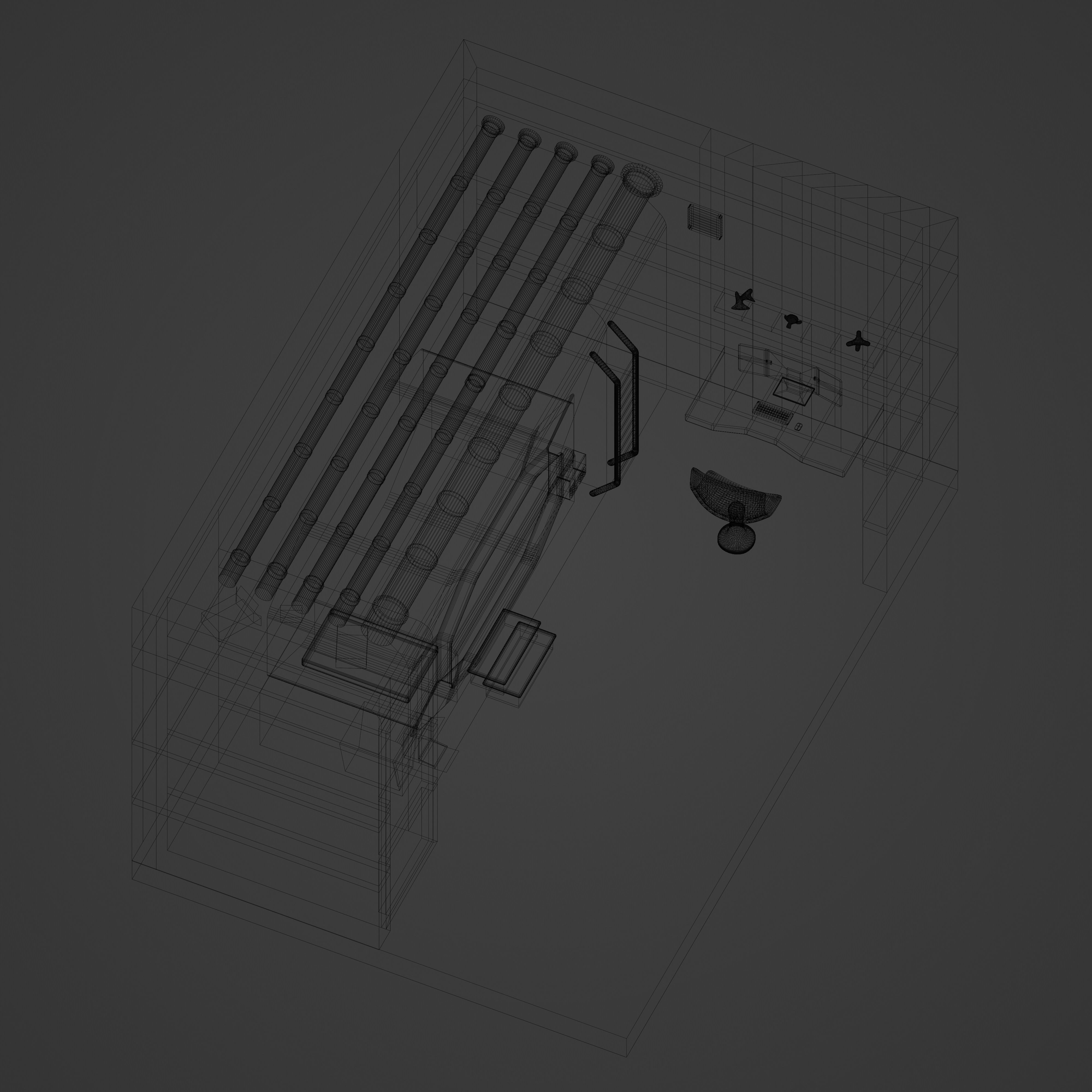 Low Poly Sci-fi Room Free low-poly 3D model_7
