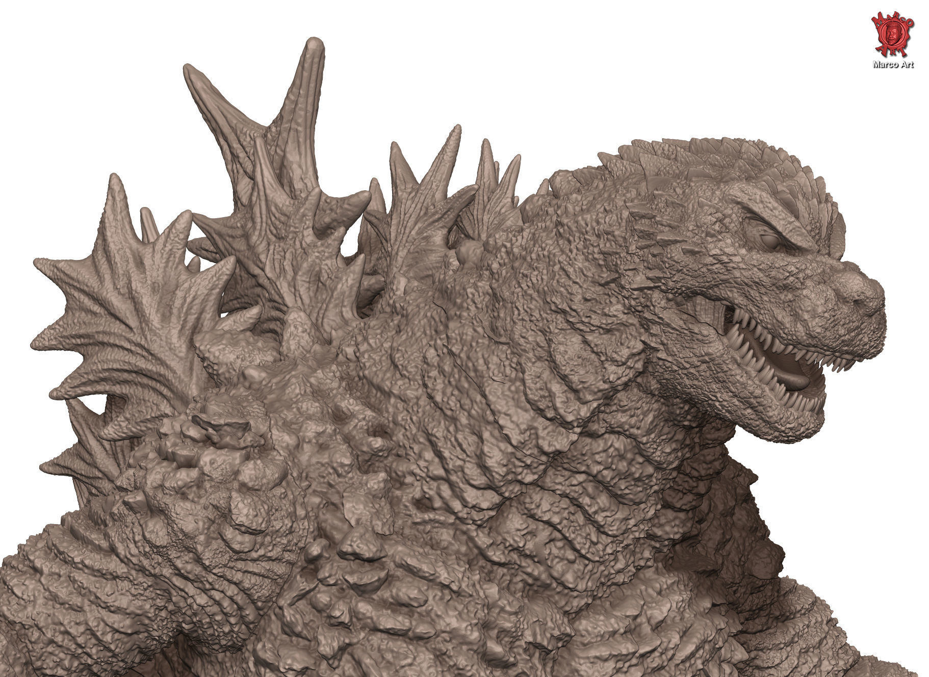 Godzilla 3D stl file 3D print model_1