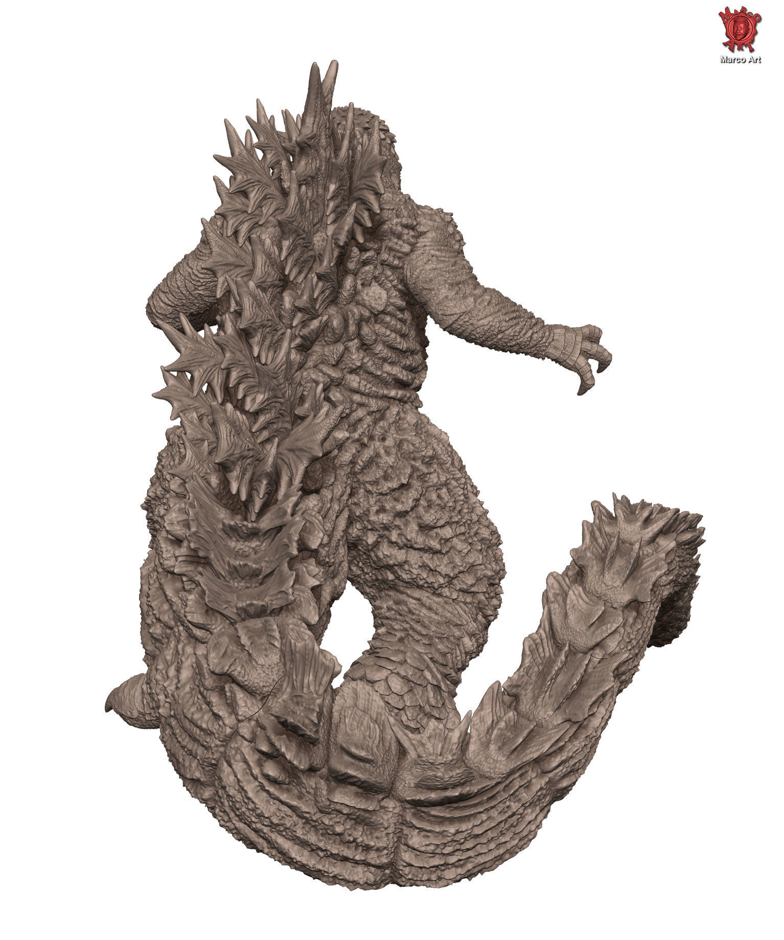 Godzilla 3D stl file 3D print model_4