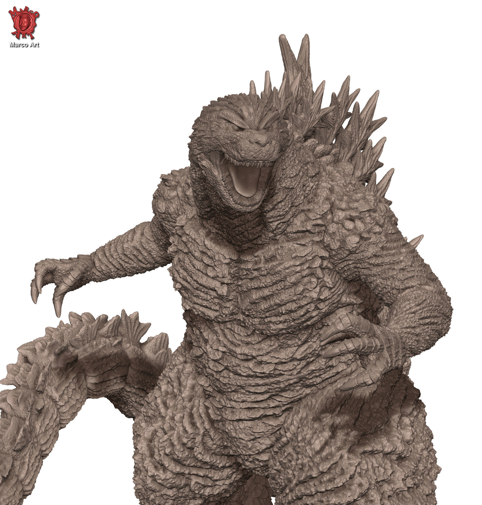 Godzilla 3D stl file 3D print model_2