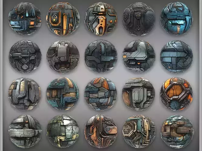 Sci-Fi Texture Kit PBR 20 Pack