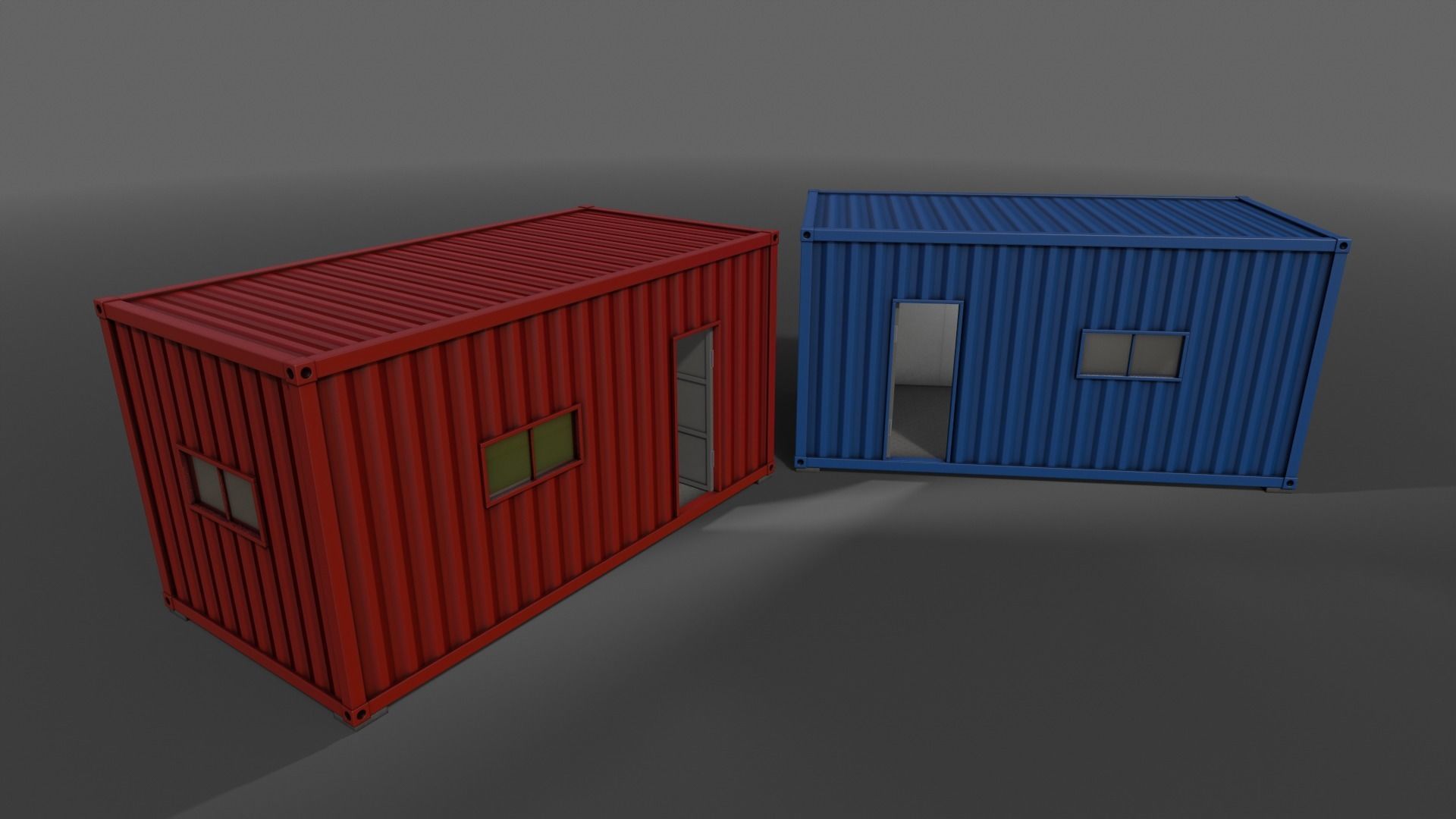 PBR Container House AA 20ft V1 Low-poly 3D model_8