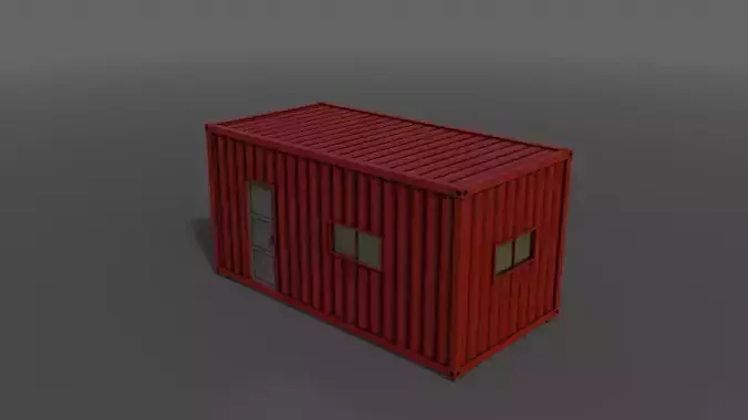 PBR Container House AA 20ft V1 Low-poly 3D model
