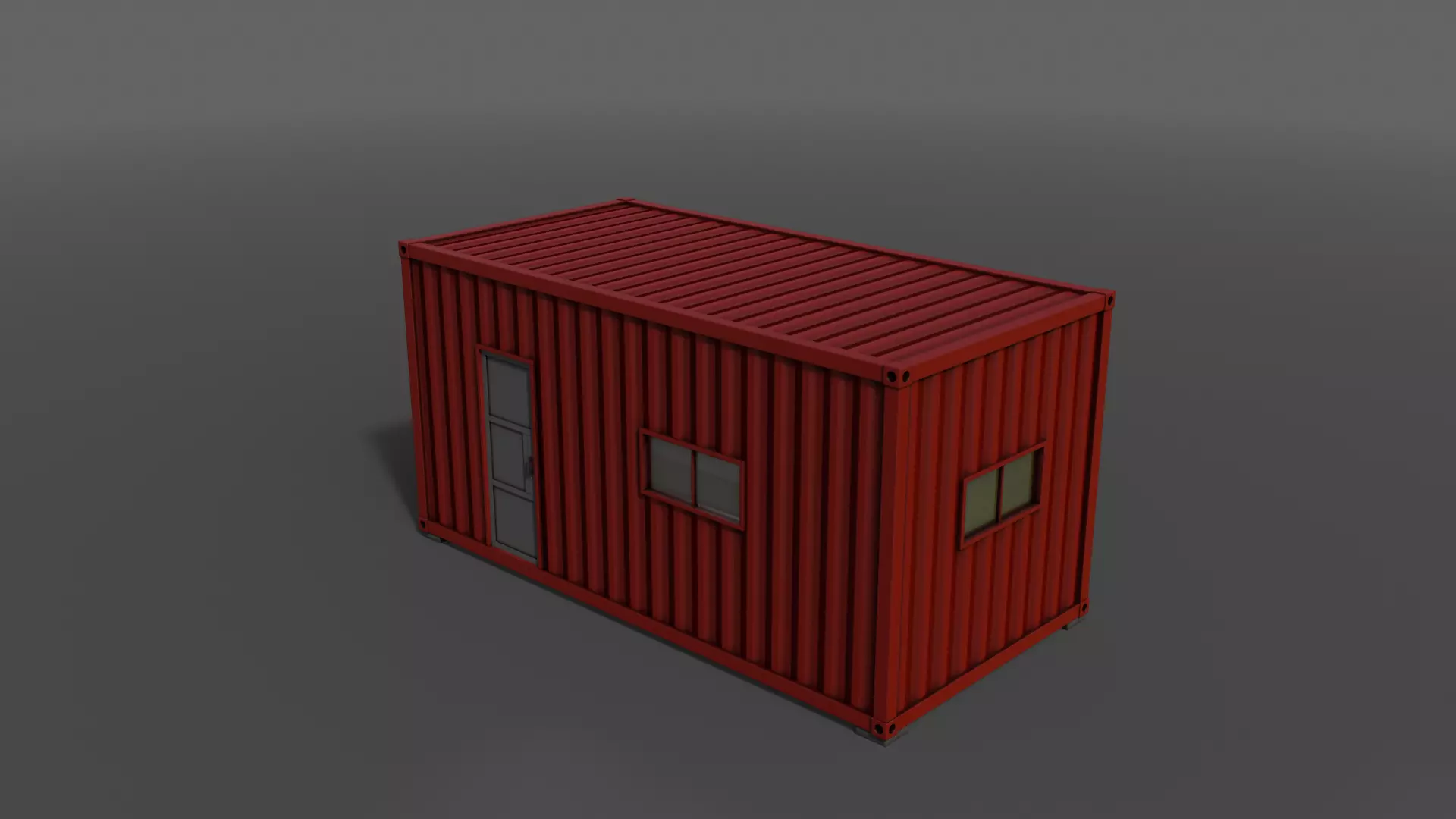 PBR Container House AA 20ft V1 Low-poly 3D model_0