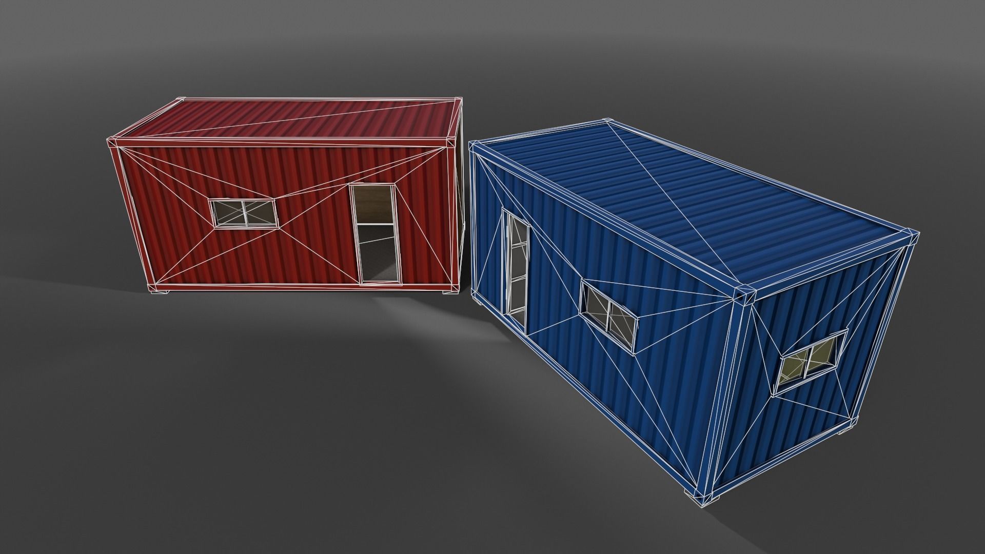 PBR Container House AA 20ft V1 Low-poly 3D model_12