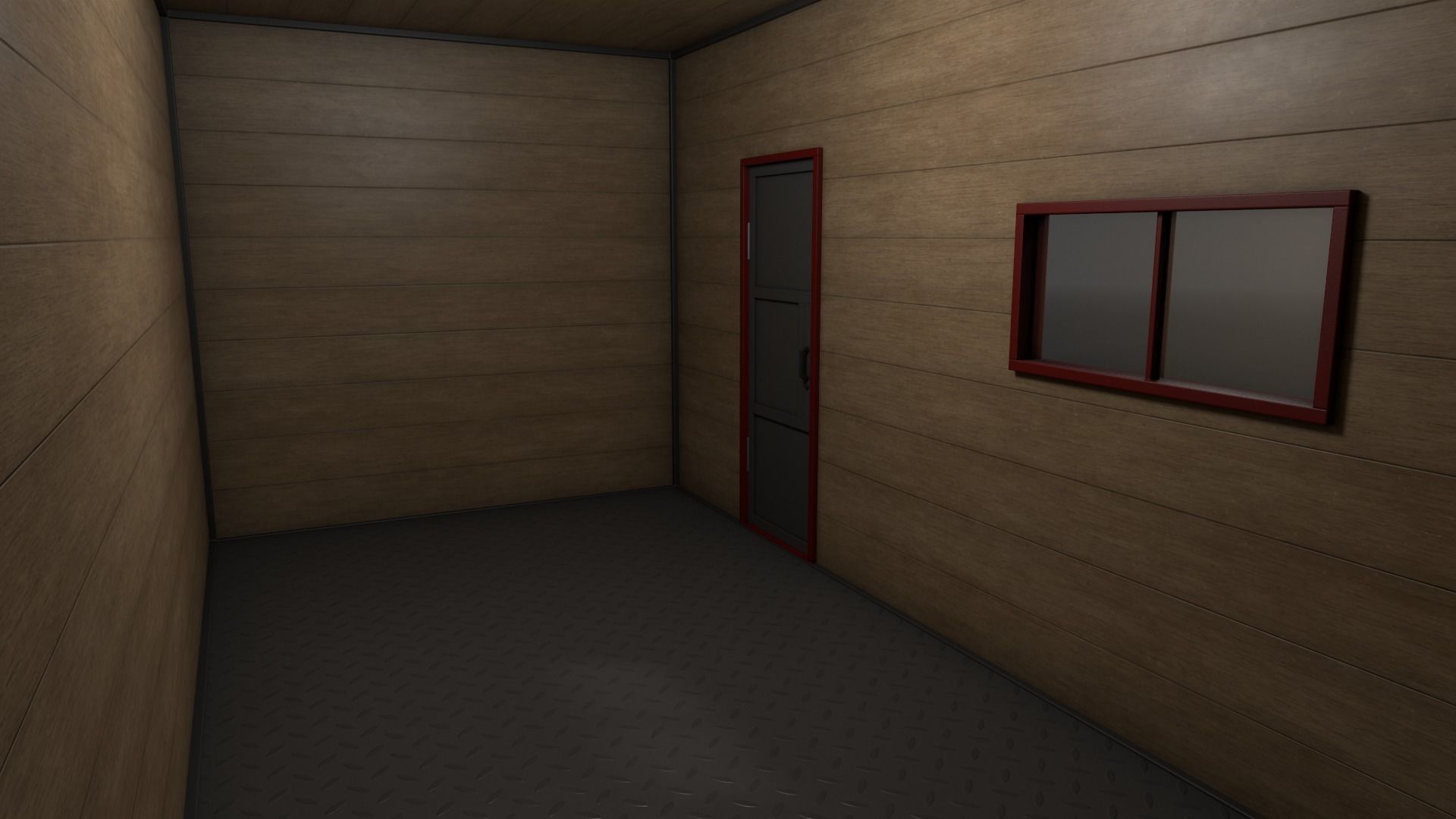 PBR Container House AA 20ft V1 Low-poly 3D model_16