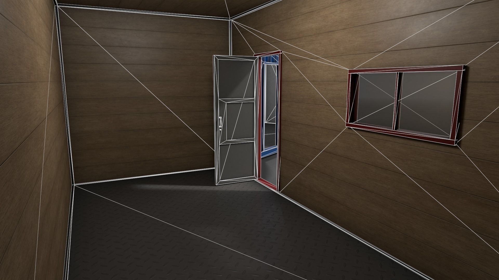 PBR Container House AA 20ft V1 Low-poly 3D model_18