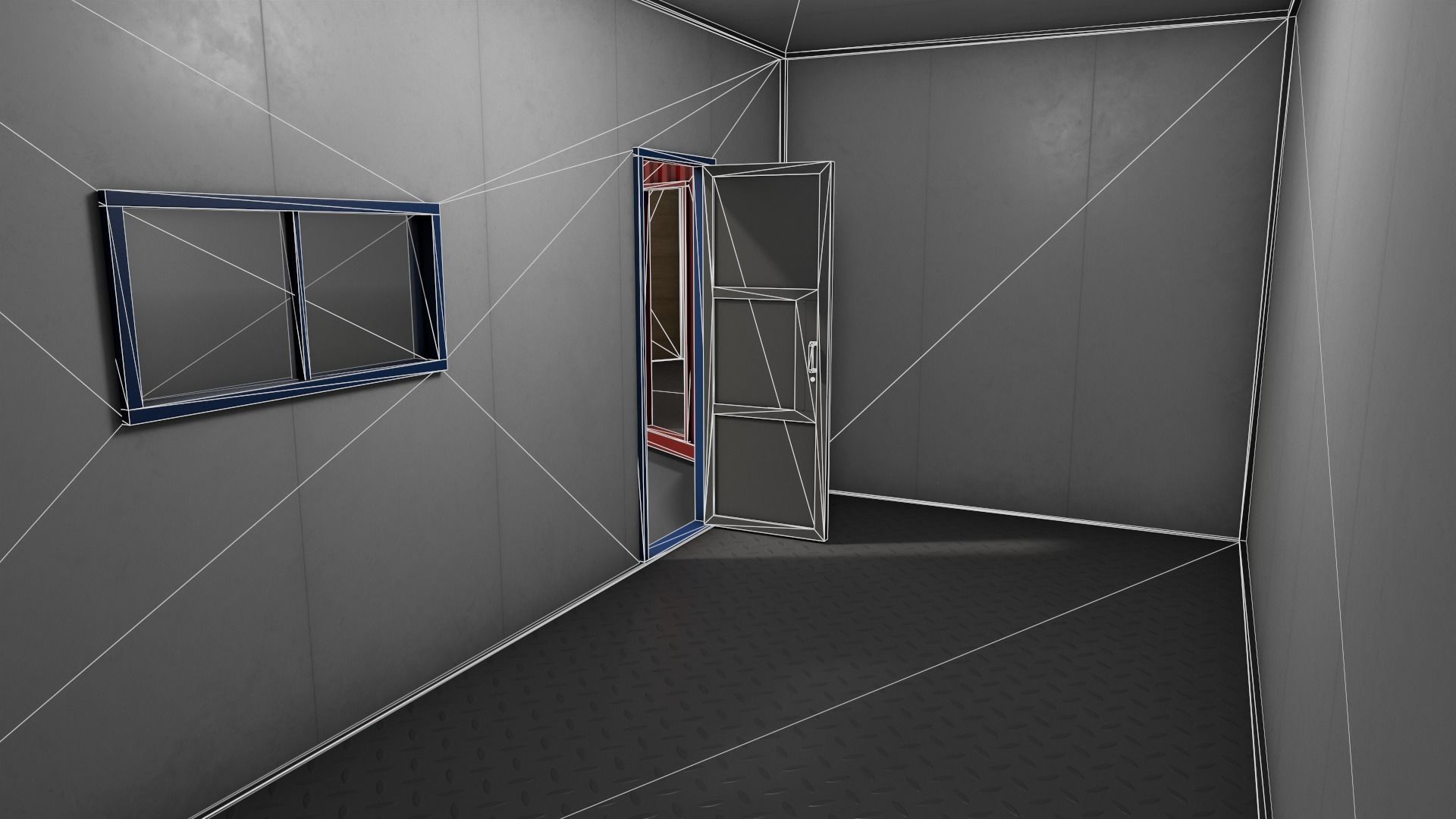 PBR Container House AA 20ft V1 Low-poly 3D model_15