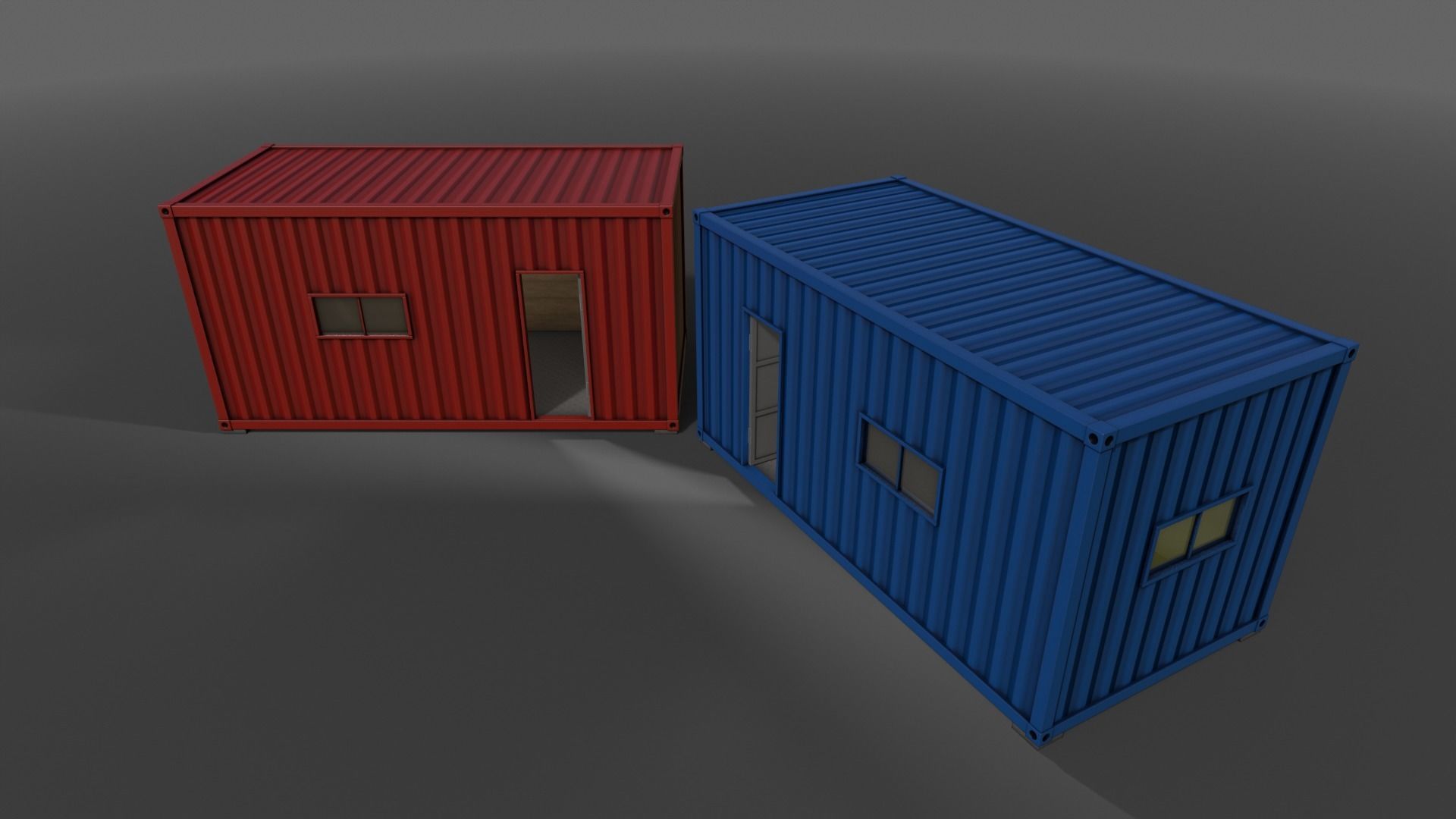 PBR Container House AA 20ft V1 Low-poly 3D model_11