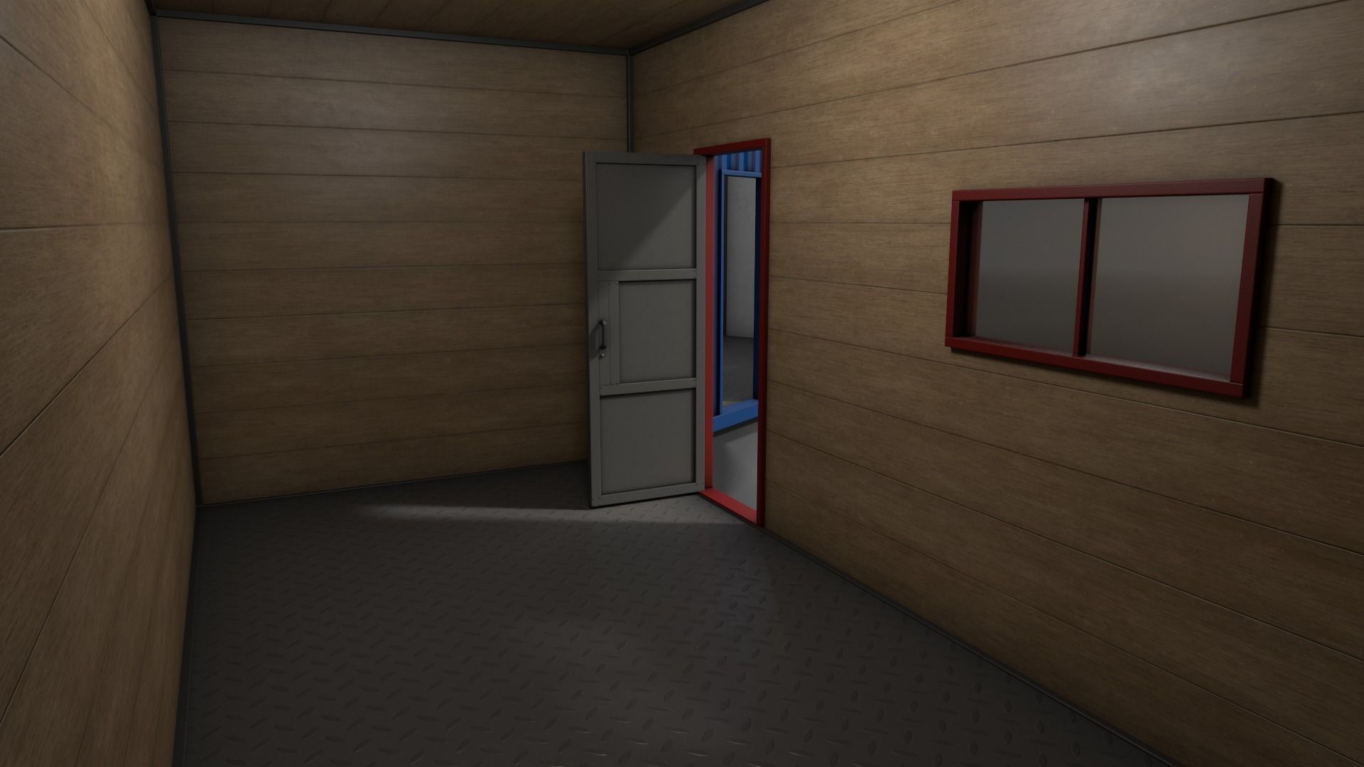 PBR Container House AA 20ft V1 Low-poly 3D model_17