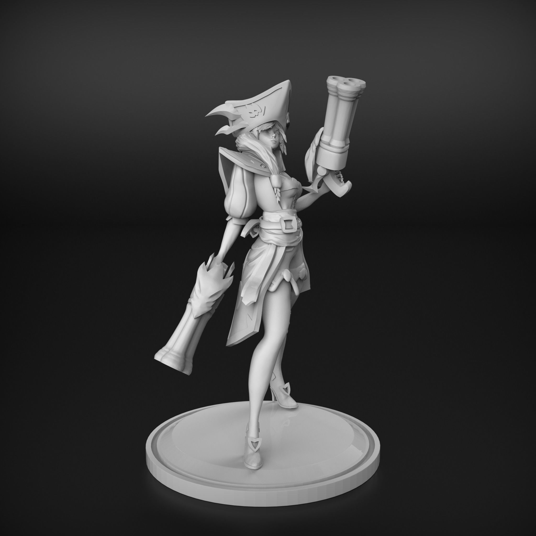 Captain Miss fortune league of legends 3D print model_6