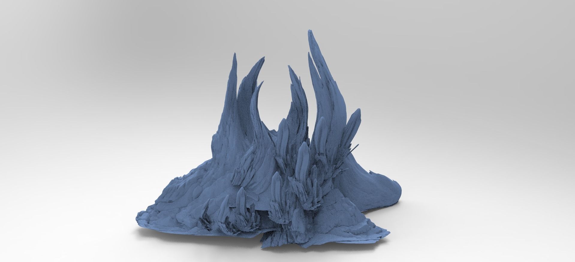 Snake mountain Rock shards crystals 3D model_1