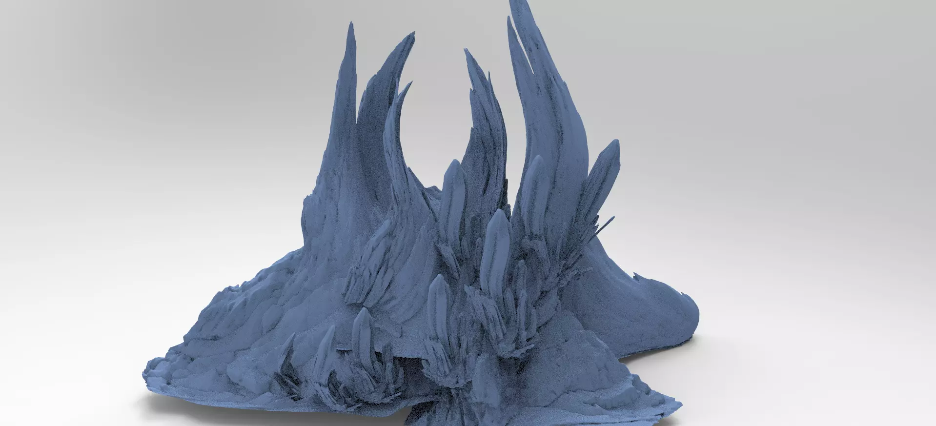 Snake mountain Rock shards crystals 3D model_0