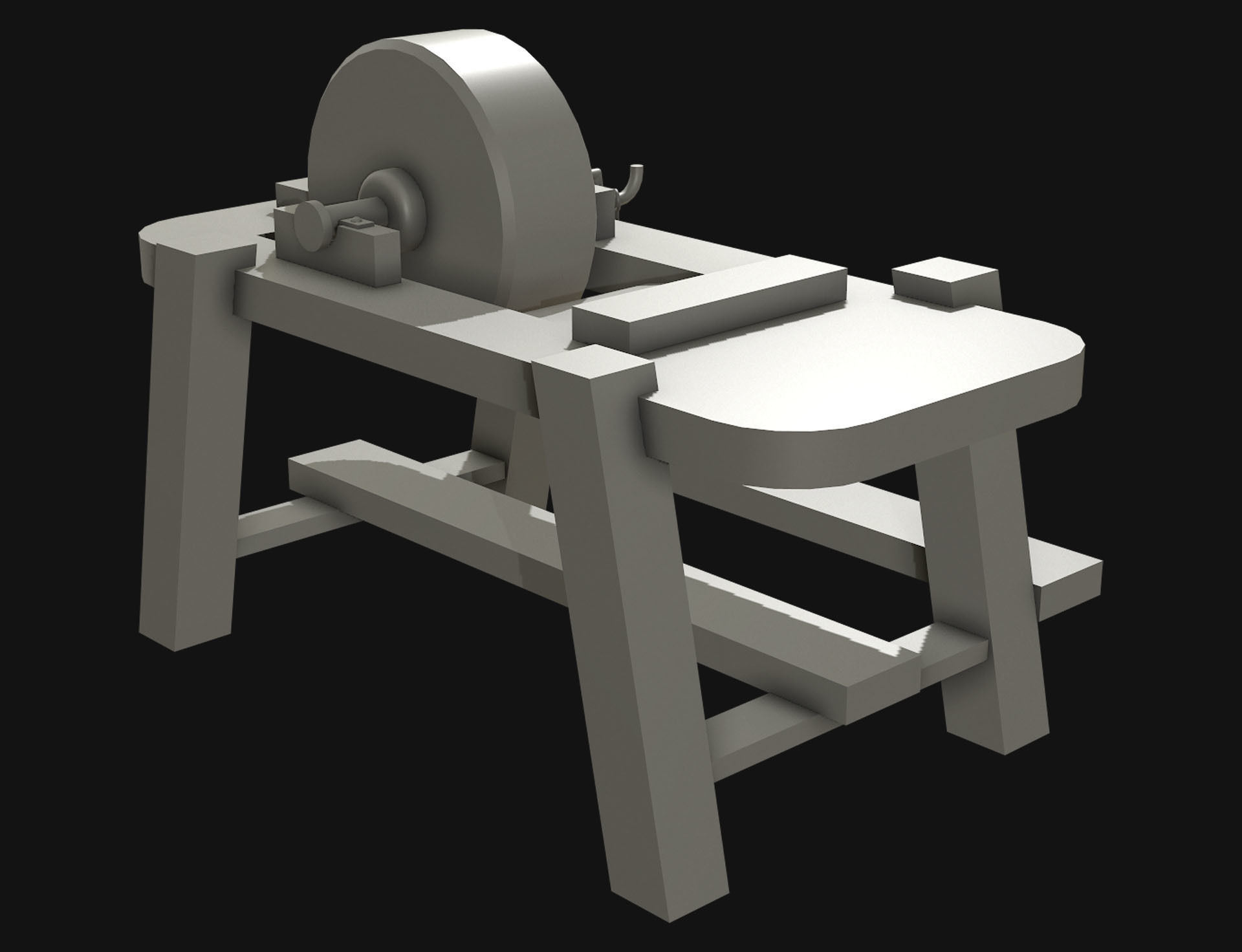 Old Grindstone 1 Low-poly 3D model_8
