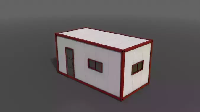 PBR Container House AB 20ft V1 Low-poly 3D model