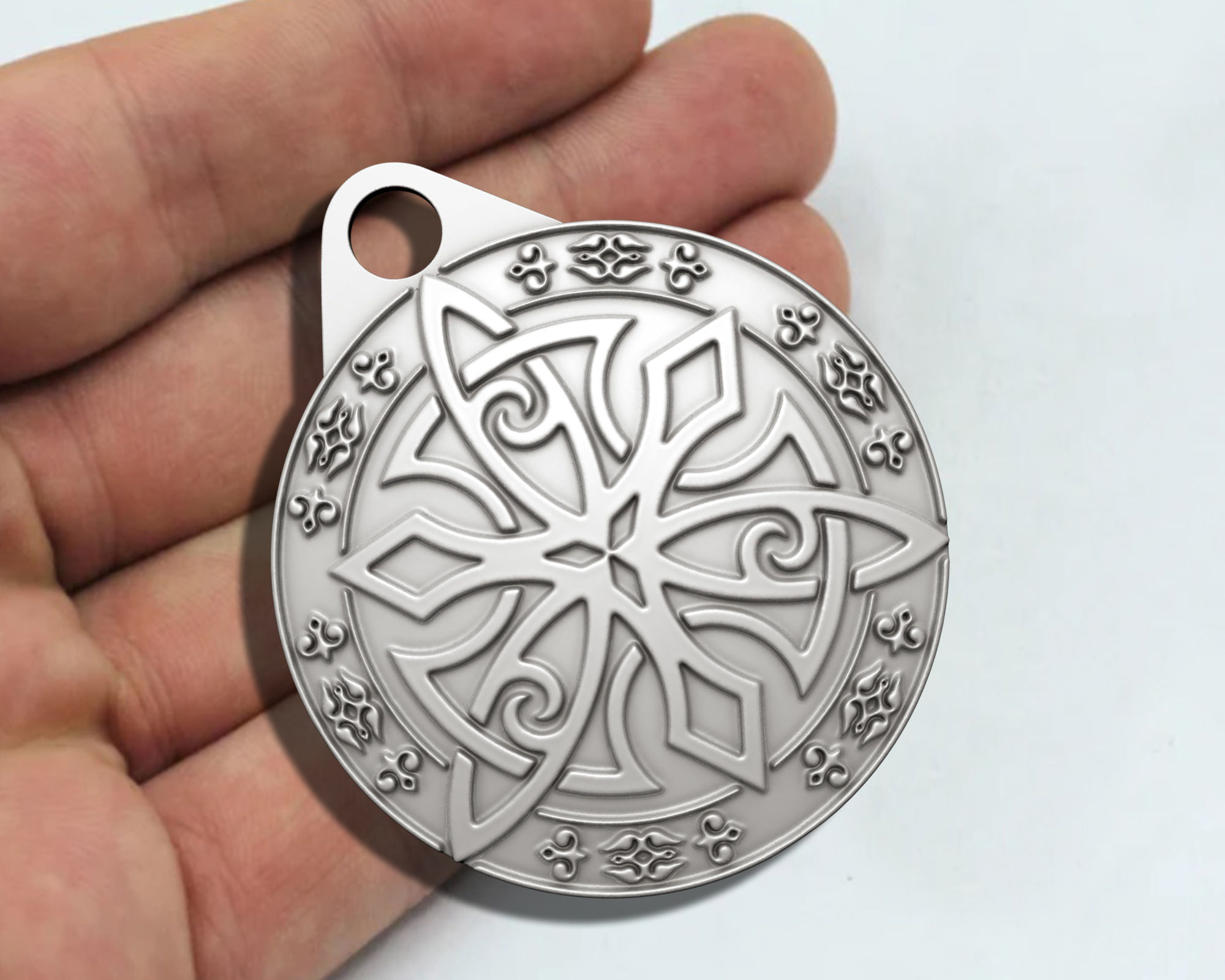 Circassian ornaments Pendant  3D print model_7