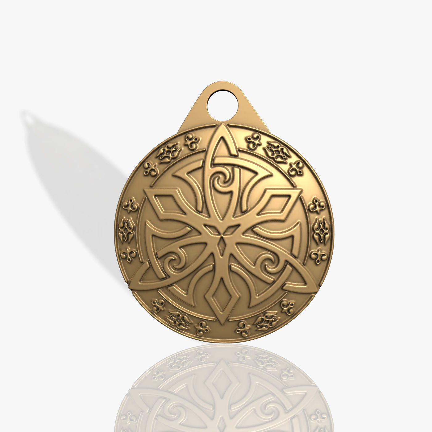 Circassian ornaments Pendant  3D print model_9