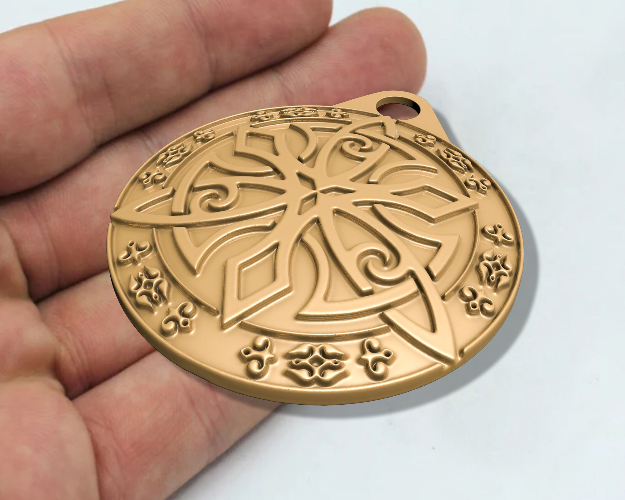 Circassian ornaments Pendant  3D print model_4