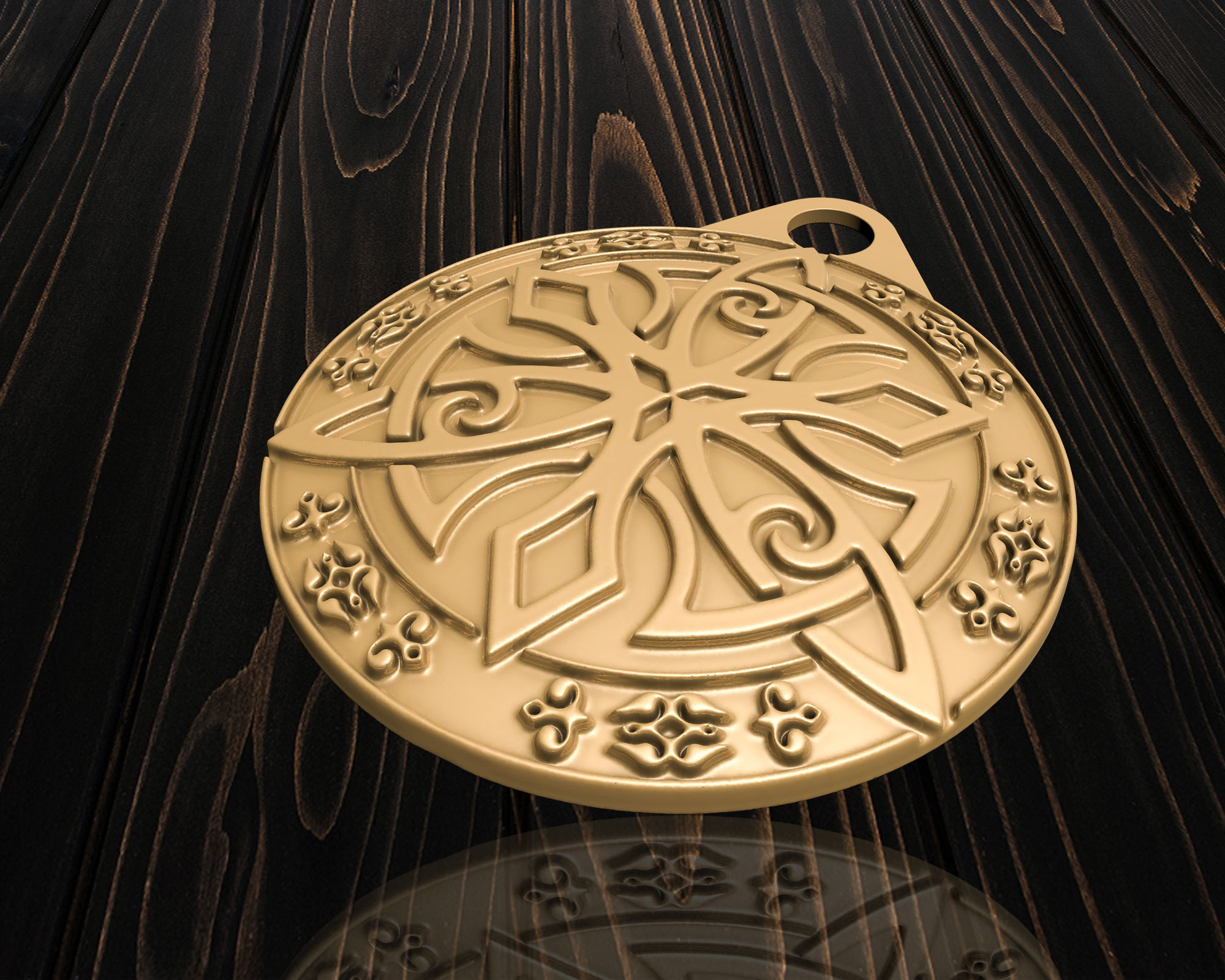 Circassian ornaments Pendant  3D print model_2