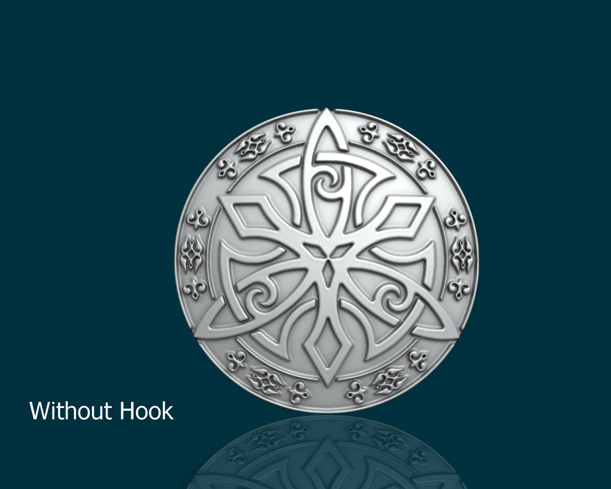 Circassian ornaments Pendant  3D print model_3