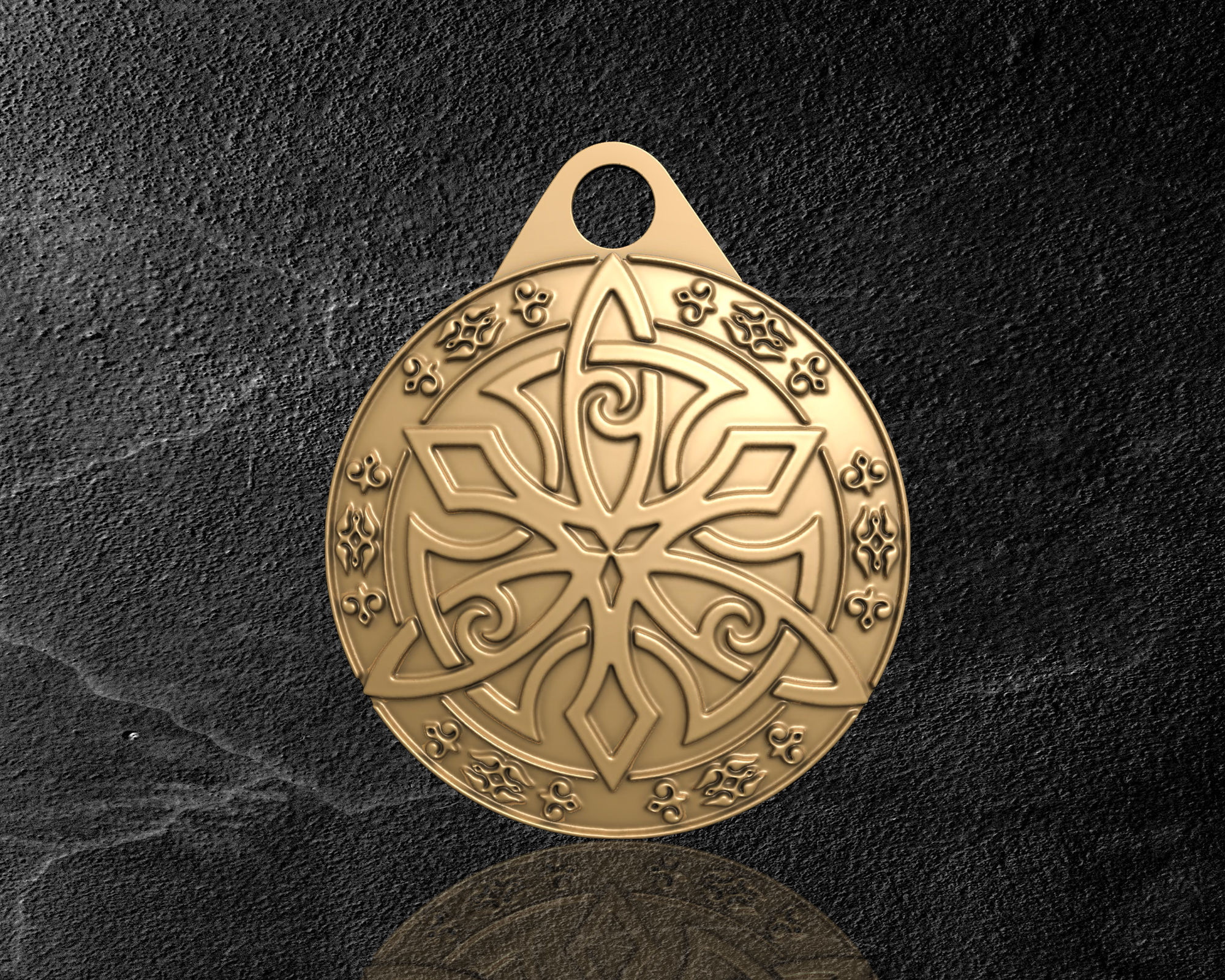 Circassian ornaments Pendant  3D print model_11