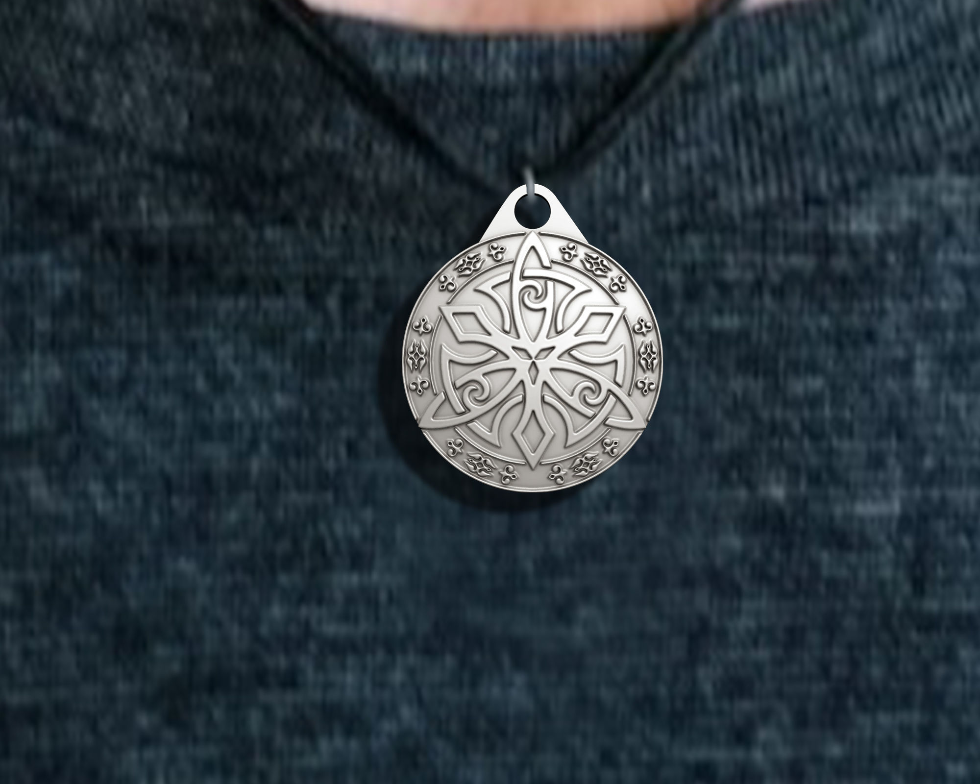 Circassian ornaments Pendant  3D print model_8