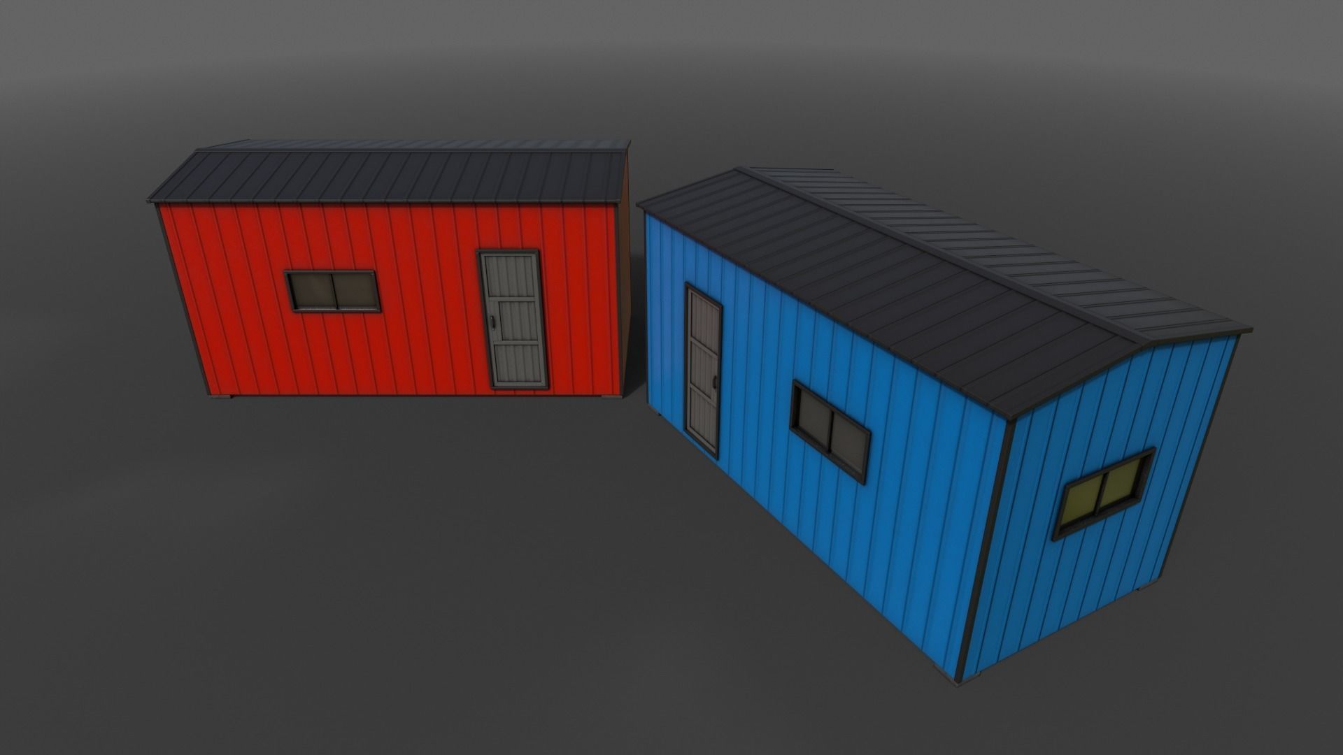 PBR Shed House A 20ft V1 Low-poly 3D model_10