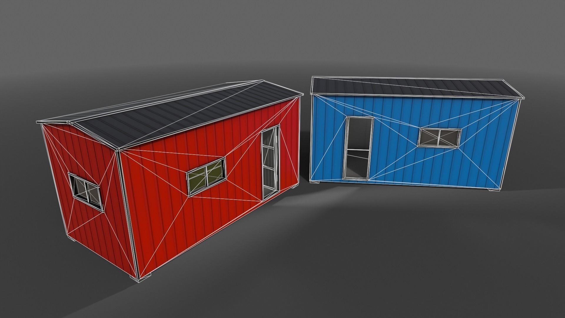 PBR Shed House A 20ft V1 Low-poly 3D model_9