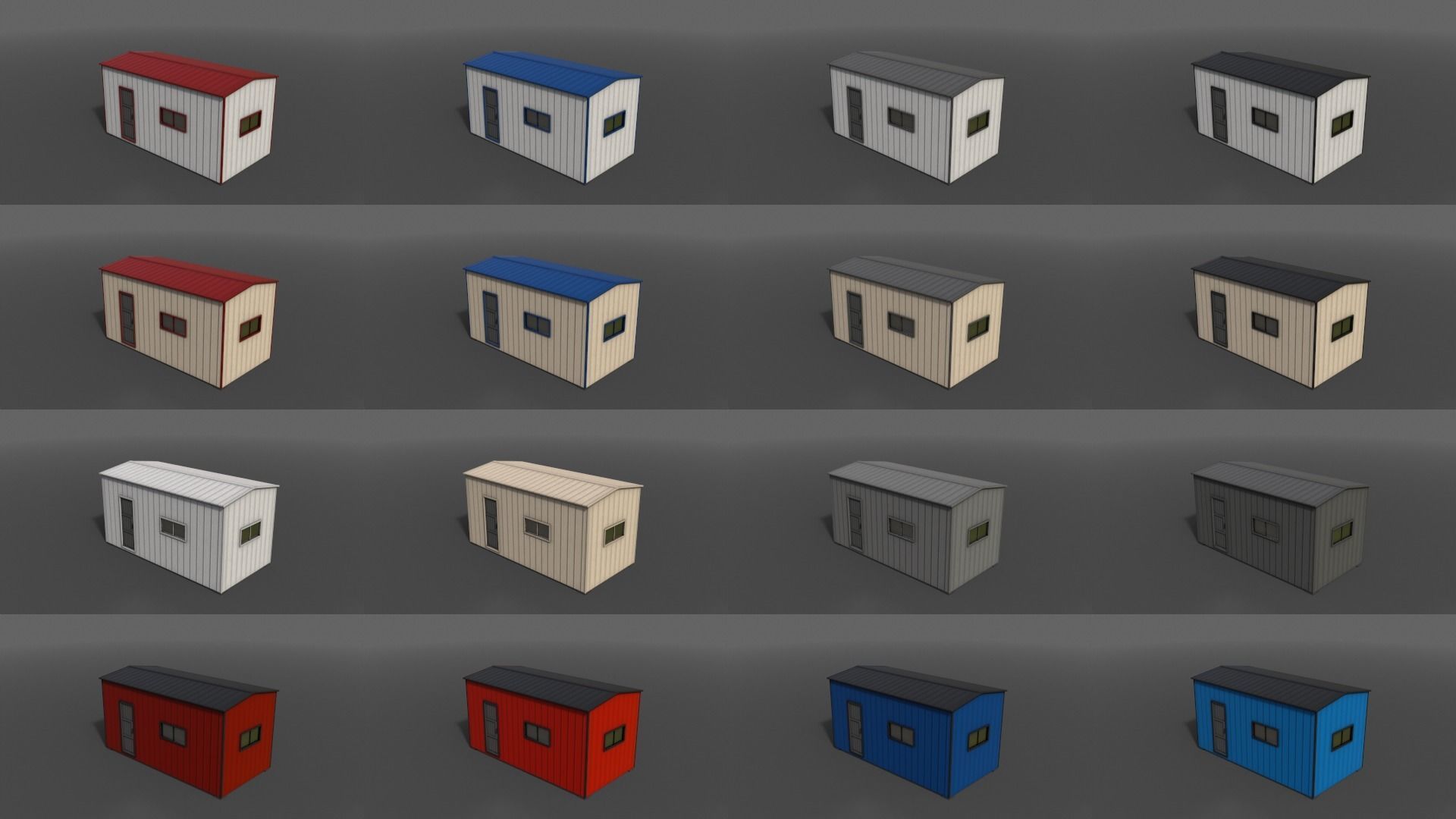 PBR Shed House A 20ft V1 Low-poly 3D model_2