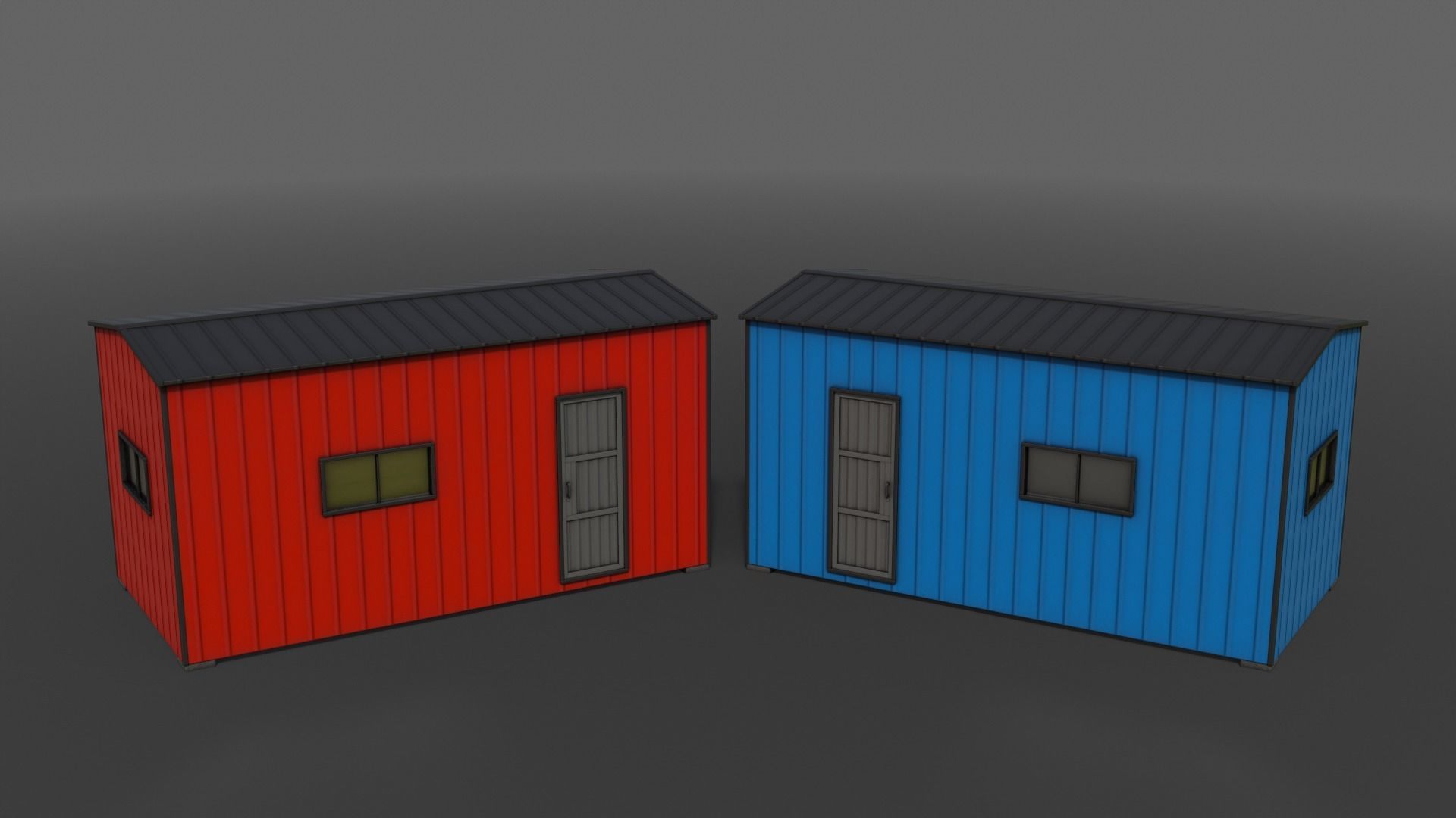 PBR Shed House A 20ft V1 Low-poly 3D model_4