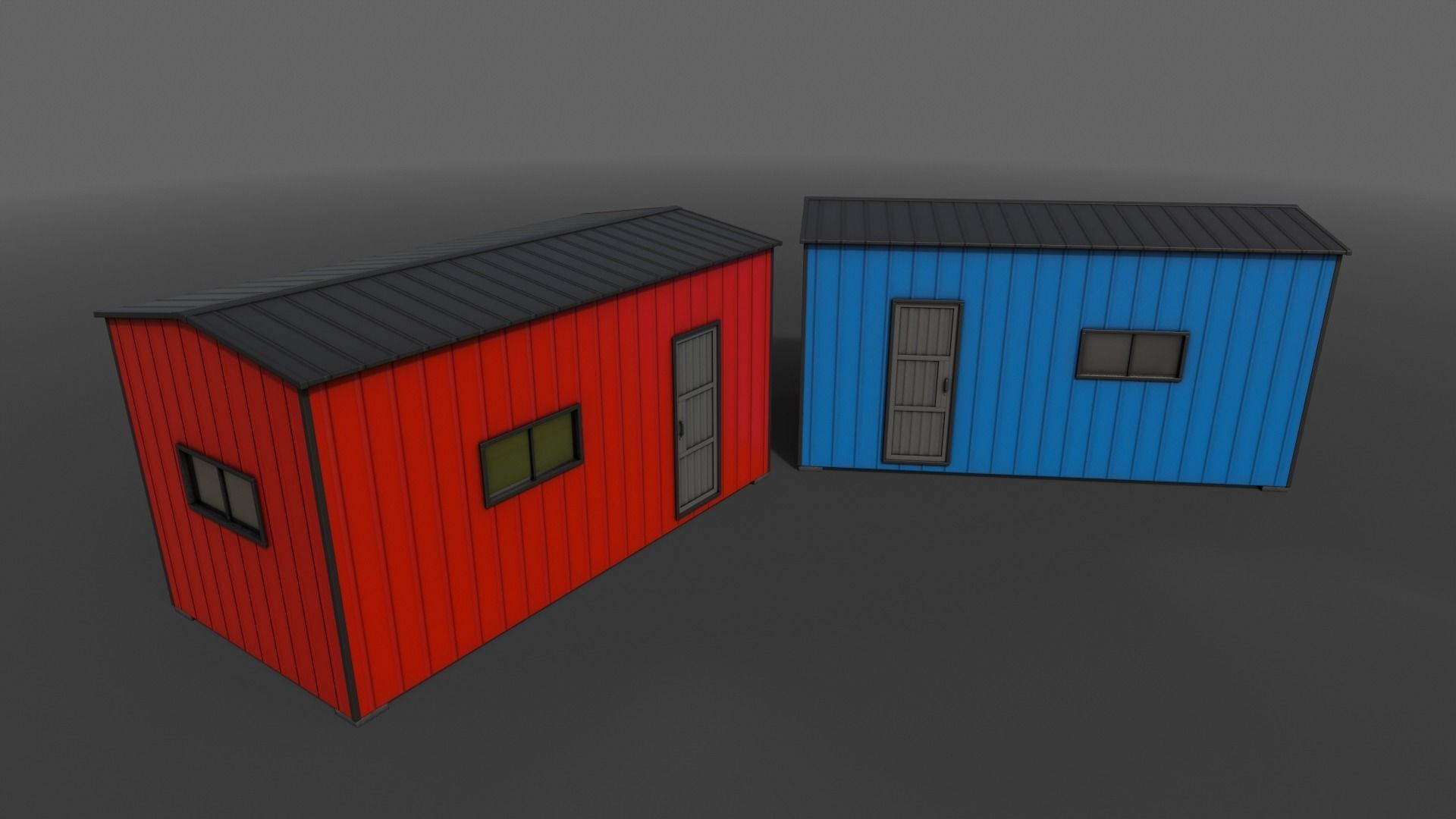 PBR Shed House A 20ft V1 Low-poly 3D model_7