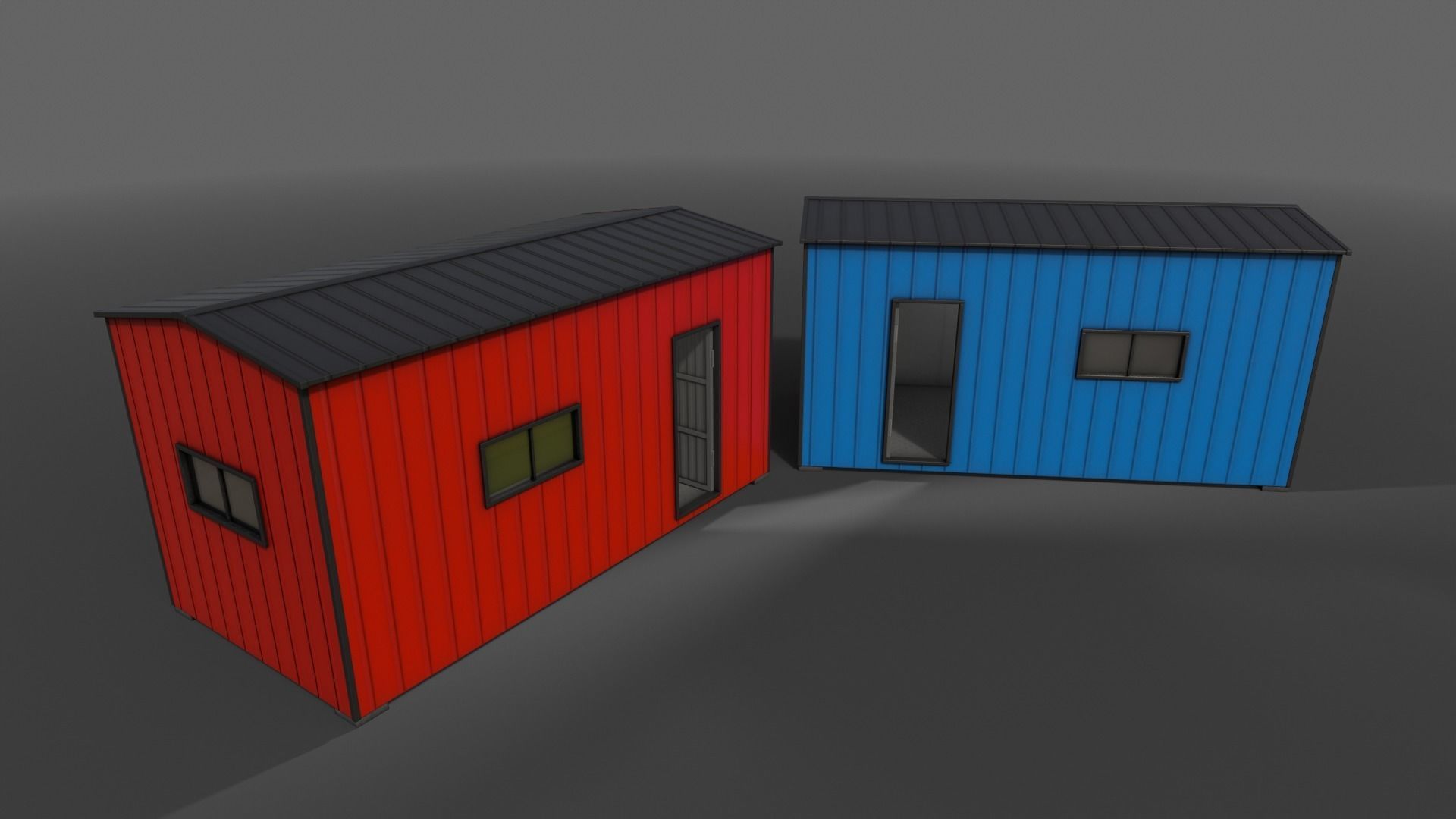 PBR Shed House A 20ft V1 Low-poly 3D model_8