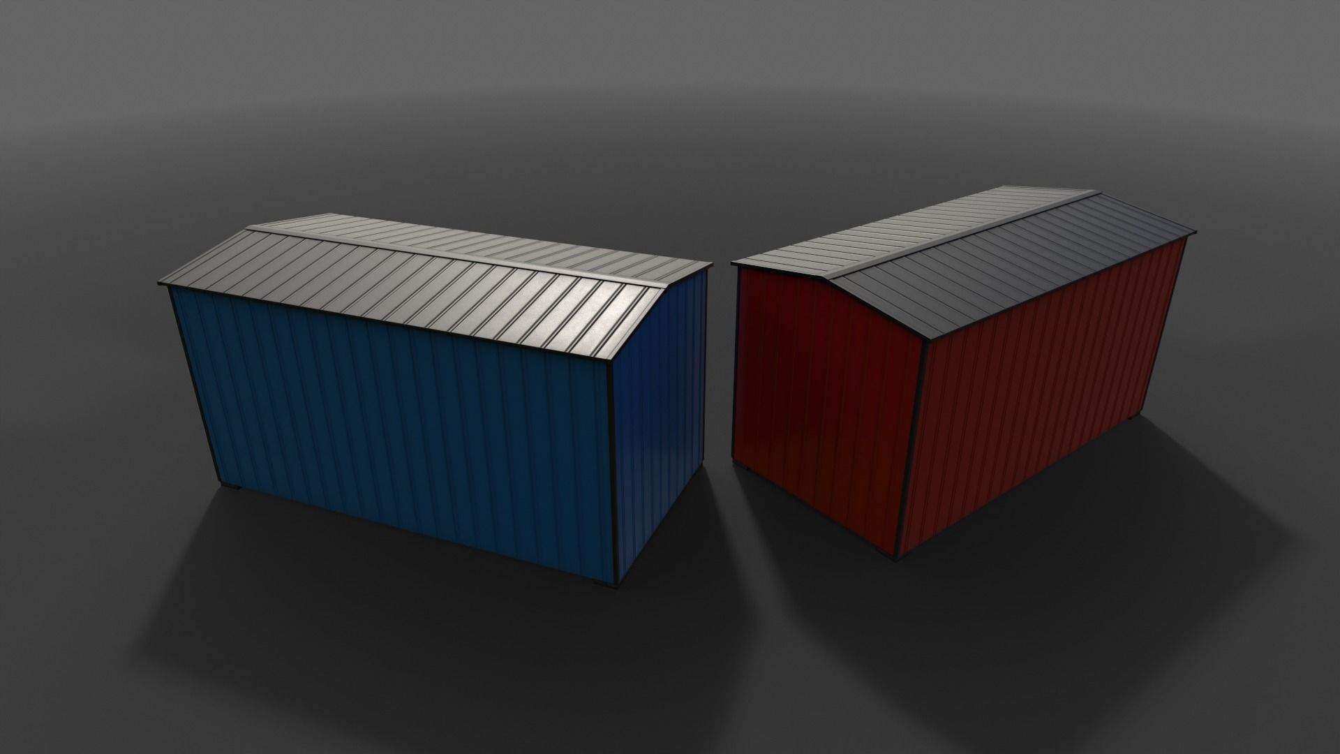 PBR Shed House A 20ft V1 Low-poly 3D model_19