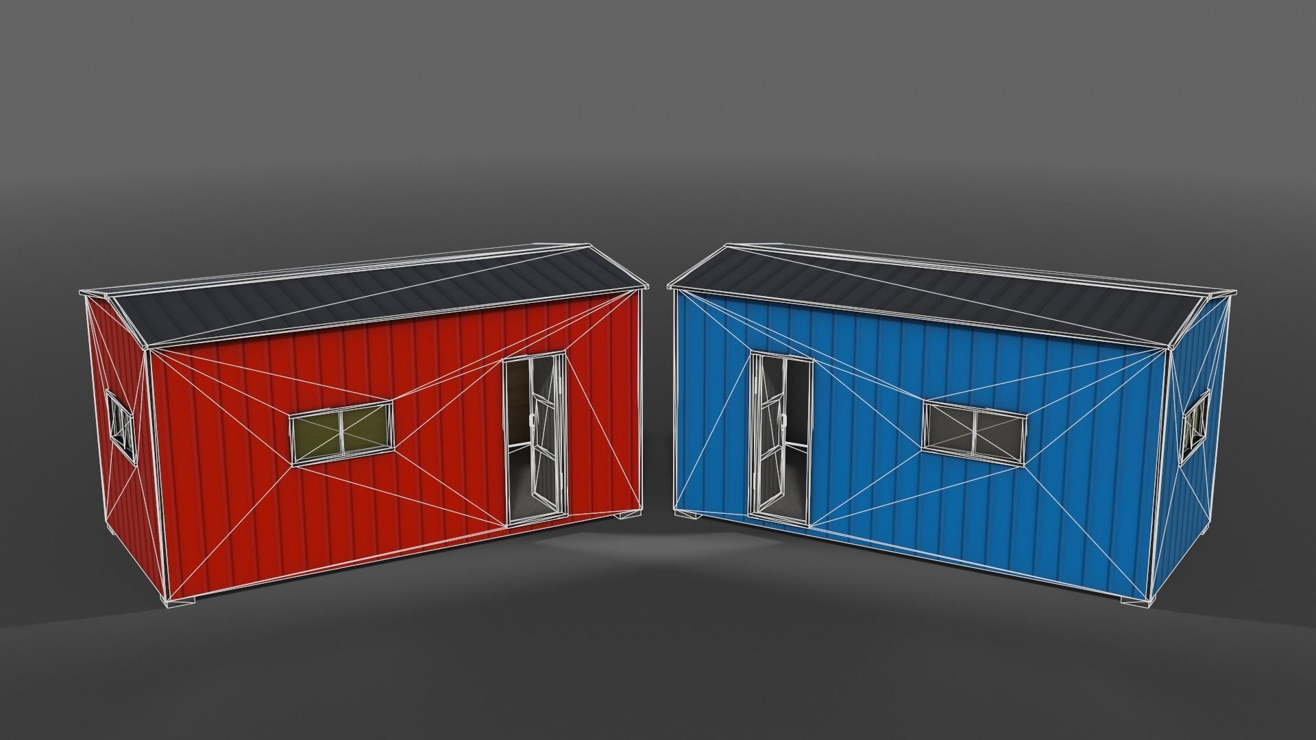 PBR Shed House A 20ft V1 Low-poly 3D model_6
