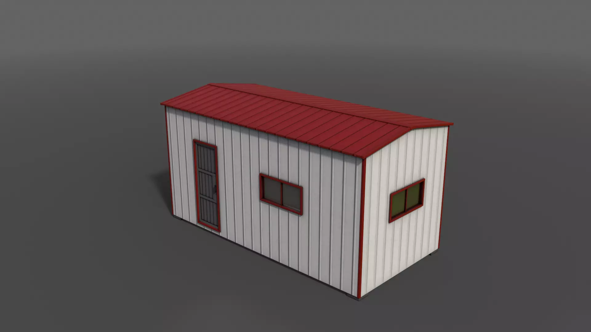 PBR Shed House A 20ft V1 Low-poly 3D model_0