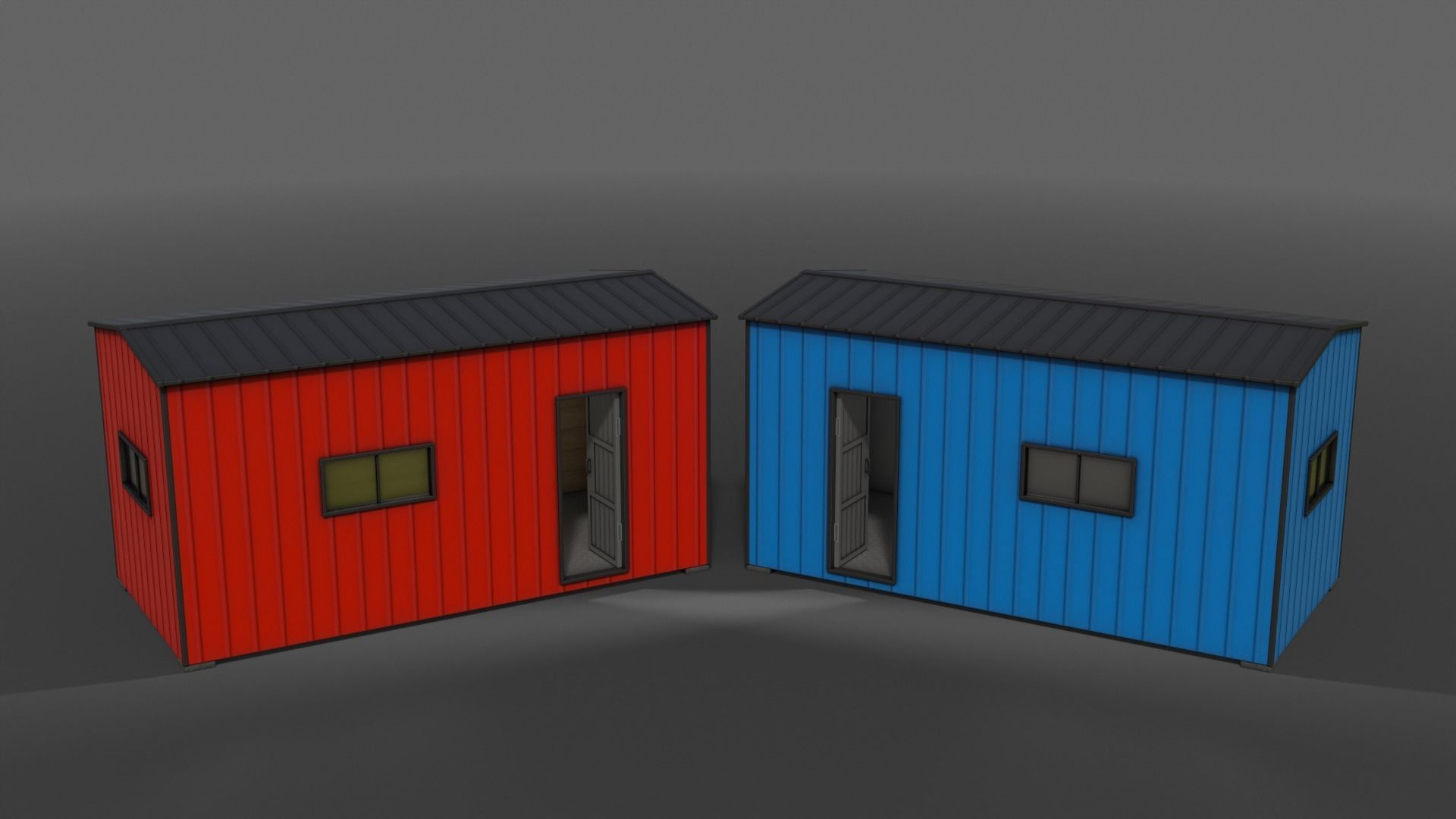 PBR Shed House A 20ft V1 Low-poly 3D model_5